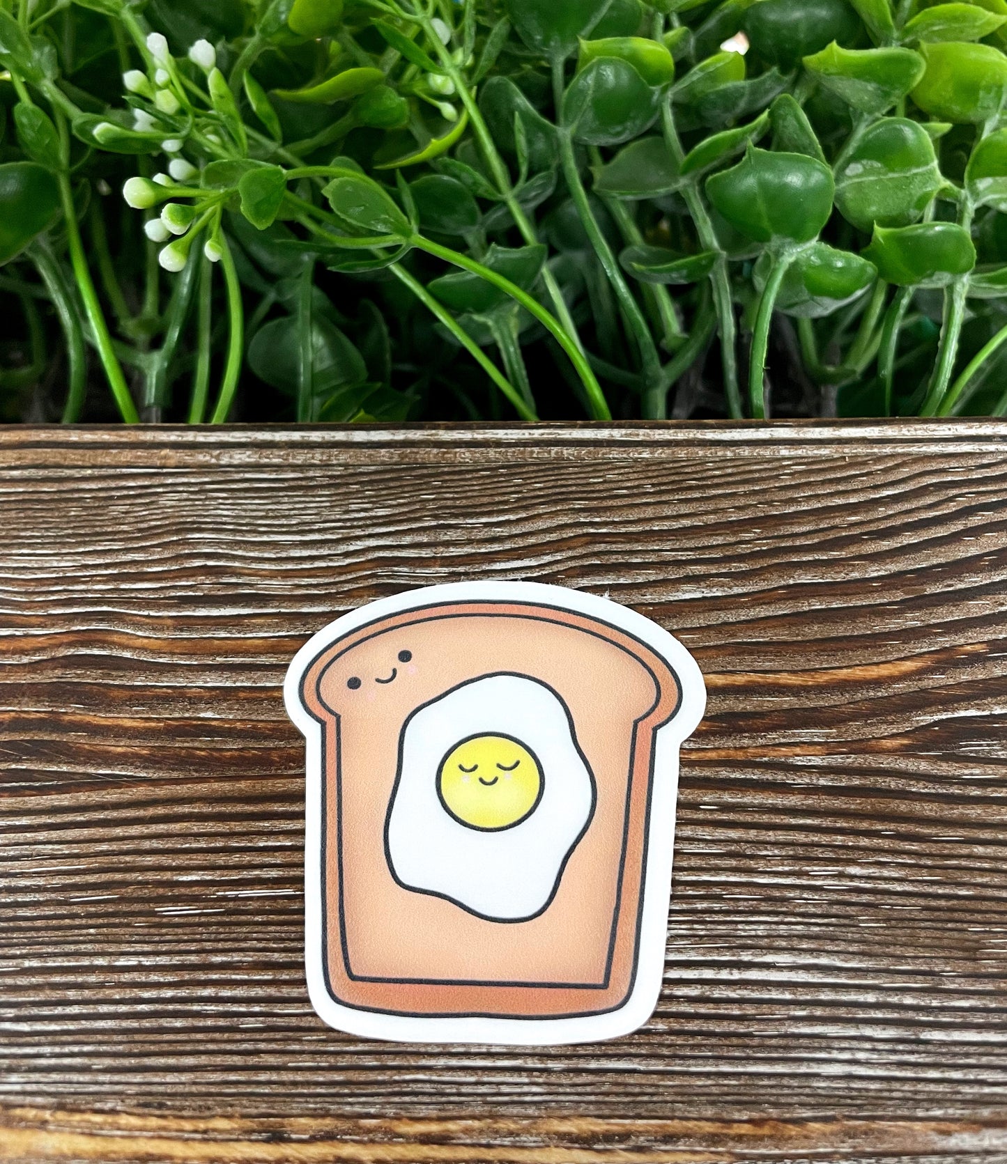 Kawaii Toast and Egg, Die Cut Sticker, Graphic Art Sticker, Vinyl, , Inspire Motivate |Sticker or Magnet