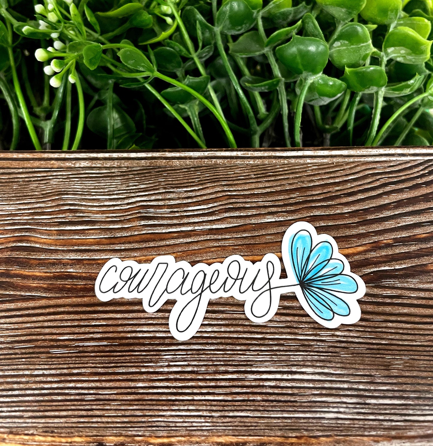 Courageous Script Lettering, Die Cut Sticker, Graphic Art Sticker, Vinyl, , Inspire Motivate |Sticker or Magnet