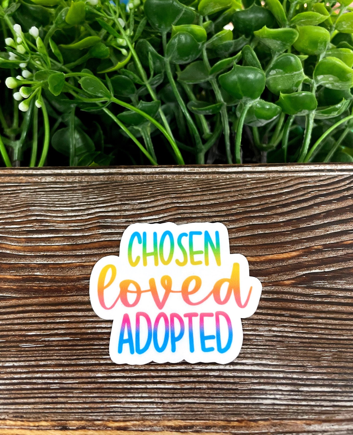 Chosen Loved Adopted Sticker, Die Cut Sticker, Graphic Art Sticker, Vinyl, Inspire Motivate |Sticker or Magnet