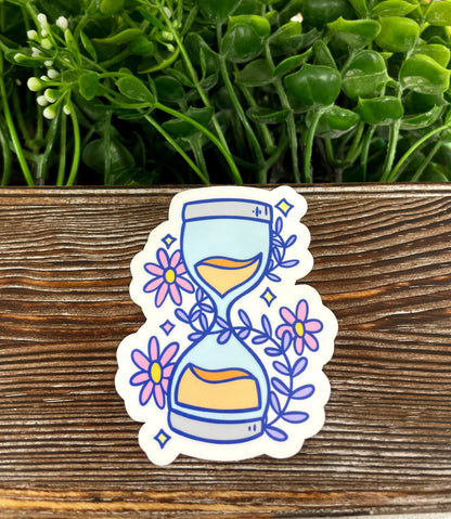 Pastel Hourglass Sticker, Die Cut Sticker, Graphic Art Sticker, Vinyl, Inspire Motivate |Sticker or Magnet