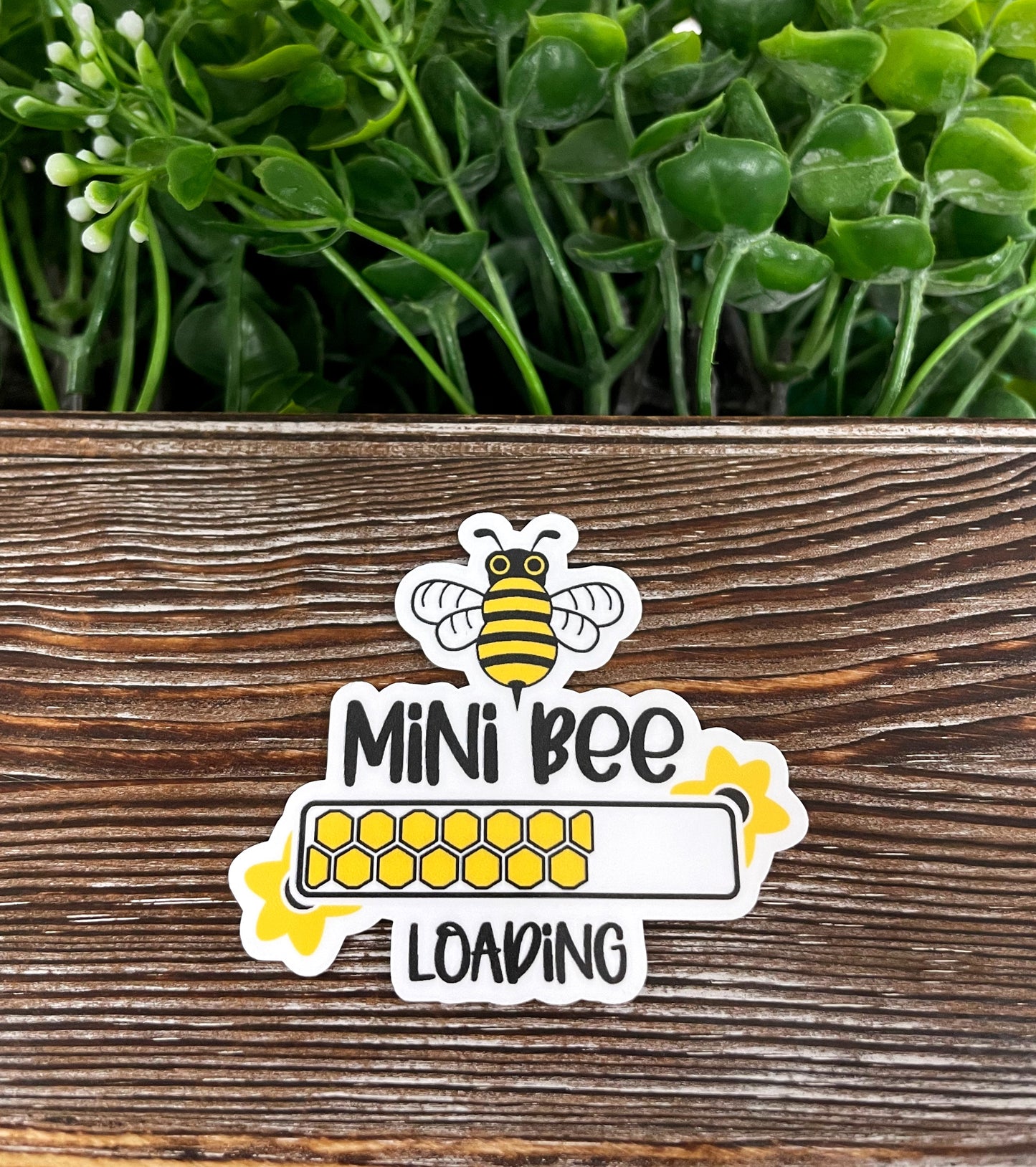 Mini Bee Loading, Die Cut Sticker, Graphic Art Vinyl, , Boho Fun |Sticker or Magnet