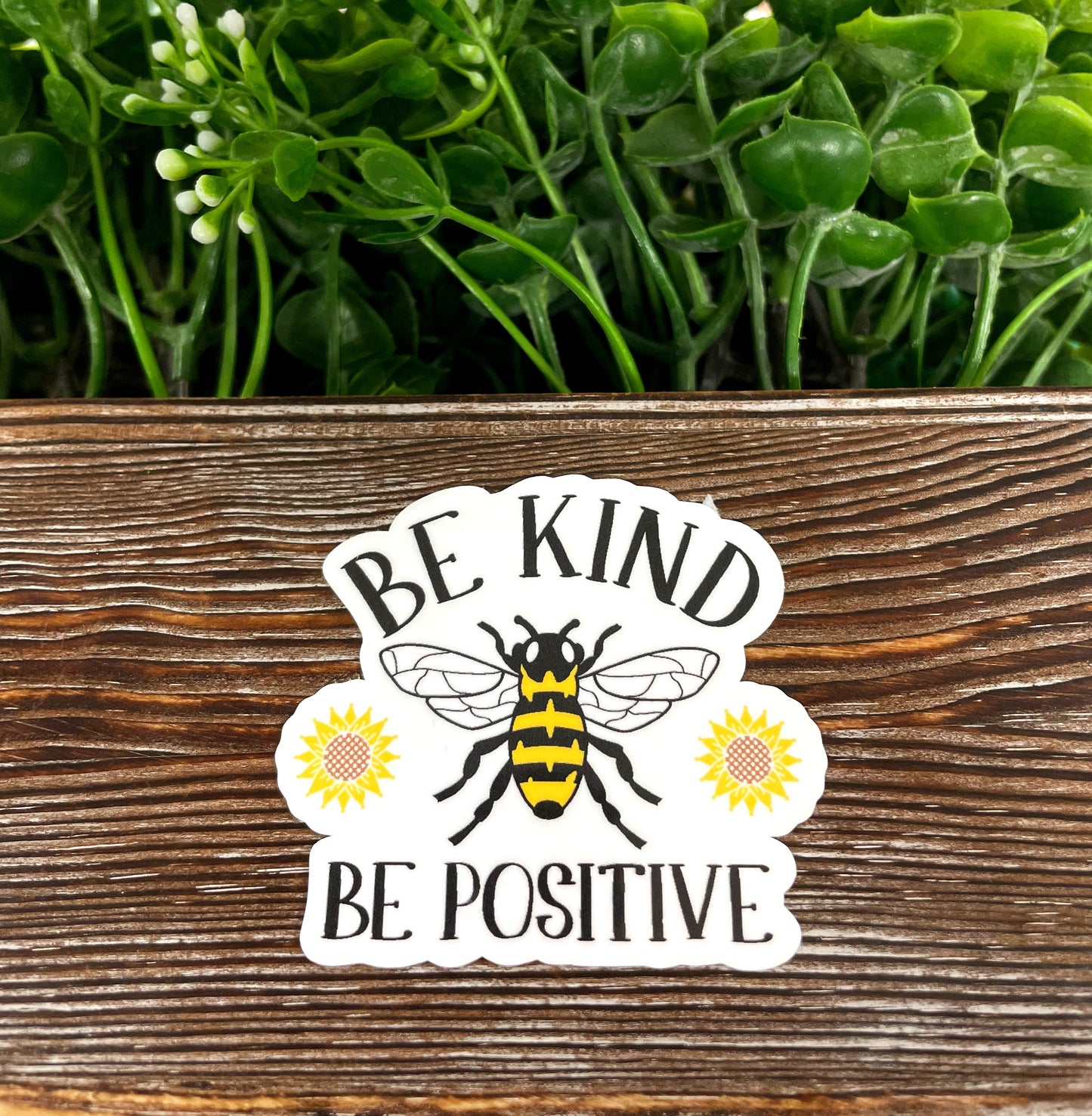 Bee Kind Bee Positive, Die Cut Vinyl Sticker, , Boho Fun, Water Resistant |Sticker or Magnet