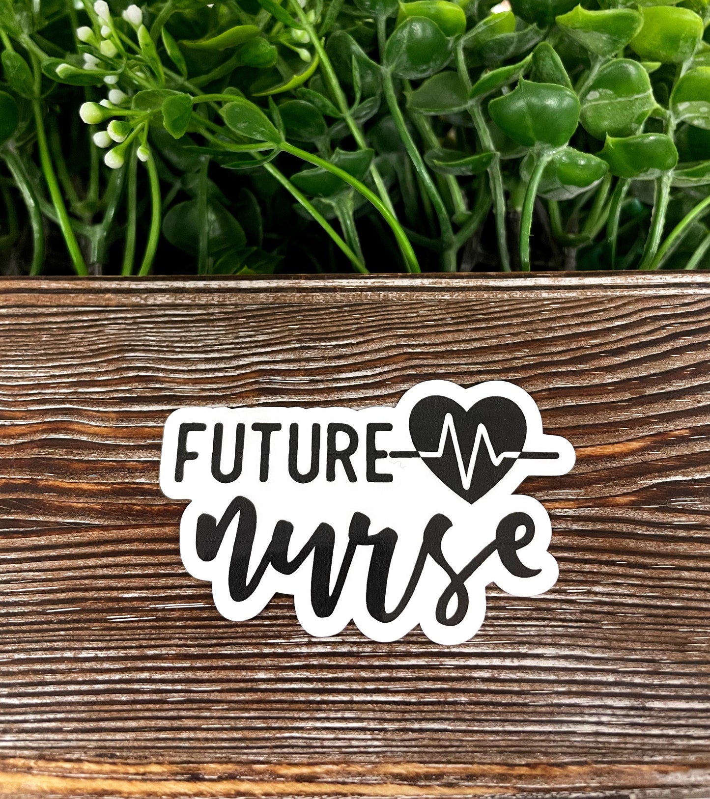 Future Nurse Heartbeat, Die Cut Vinyl Sticker, , Boho Fun, Water Resistant |Sticker or Magnet