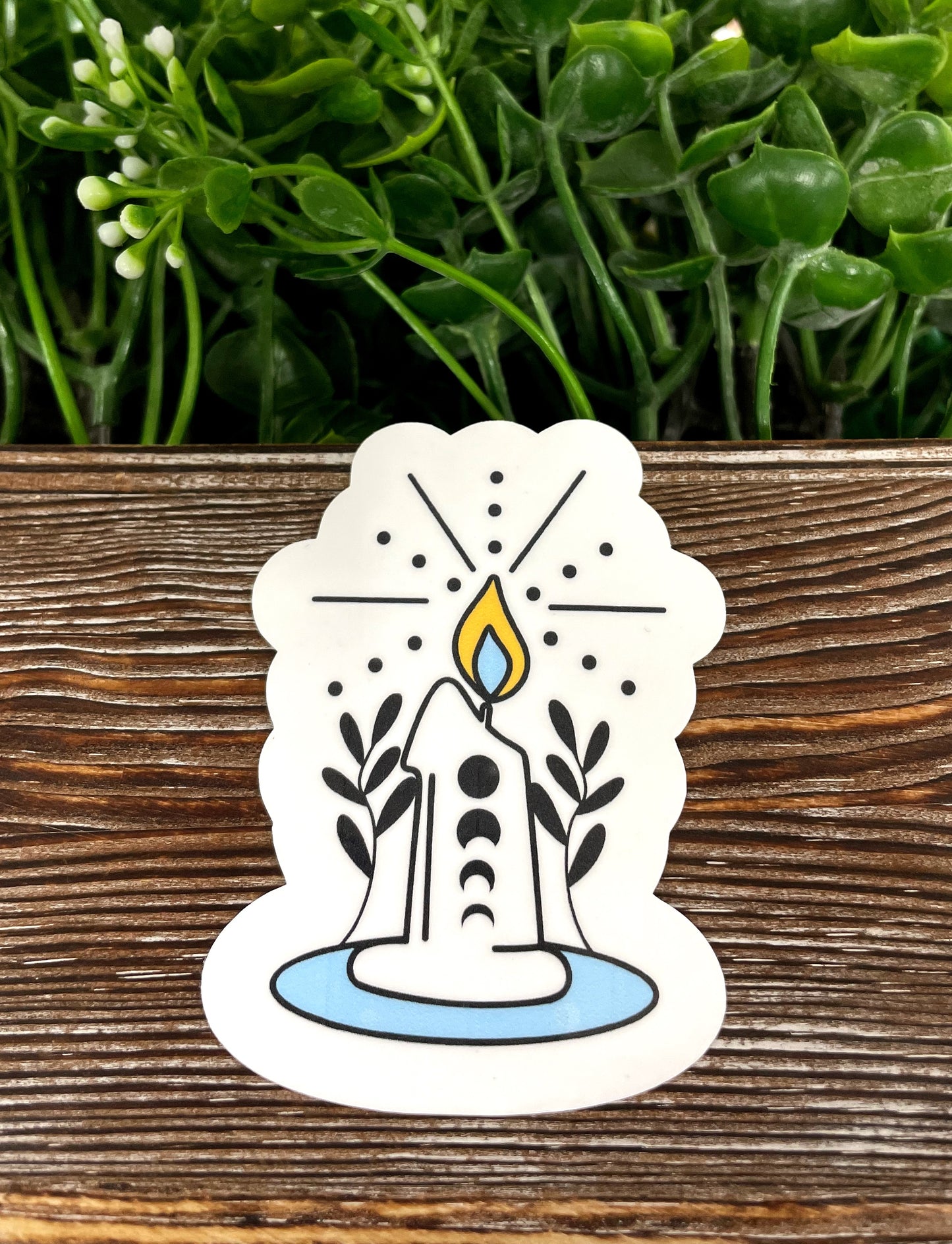 Mystical Candle Sticker, Die Cut Vinyl Sticker, , Boho Fun, Water Resistant |Sticker or Magnet