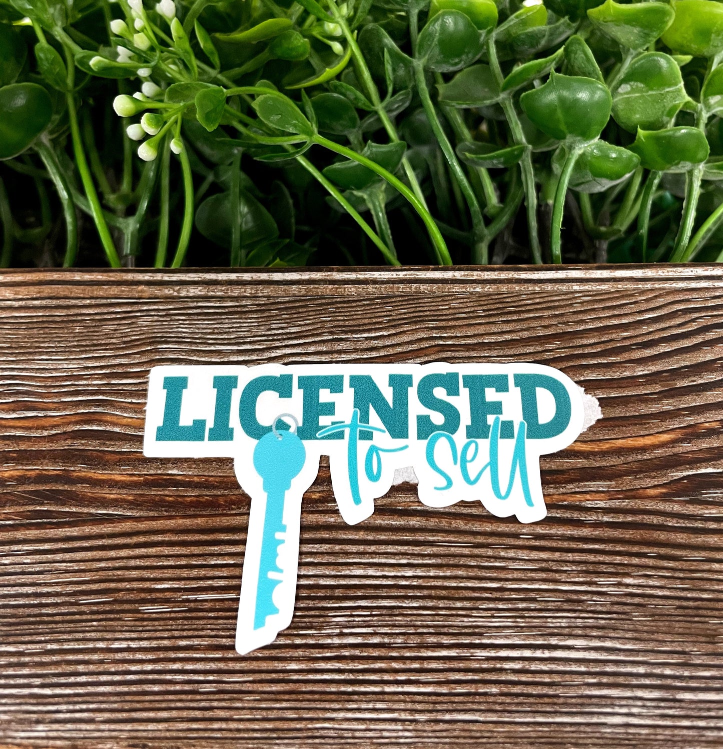 Licensed to Sell Real Estate Sticker, Die Cut Vinyl, , Boho Fun, Water Resistant |Sticker or Magnet