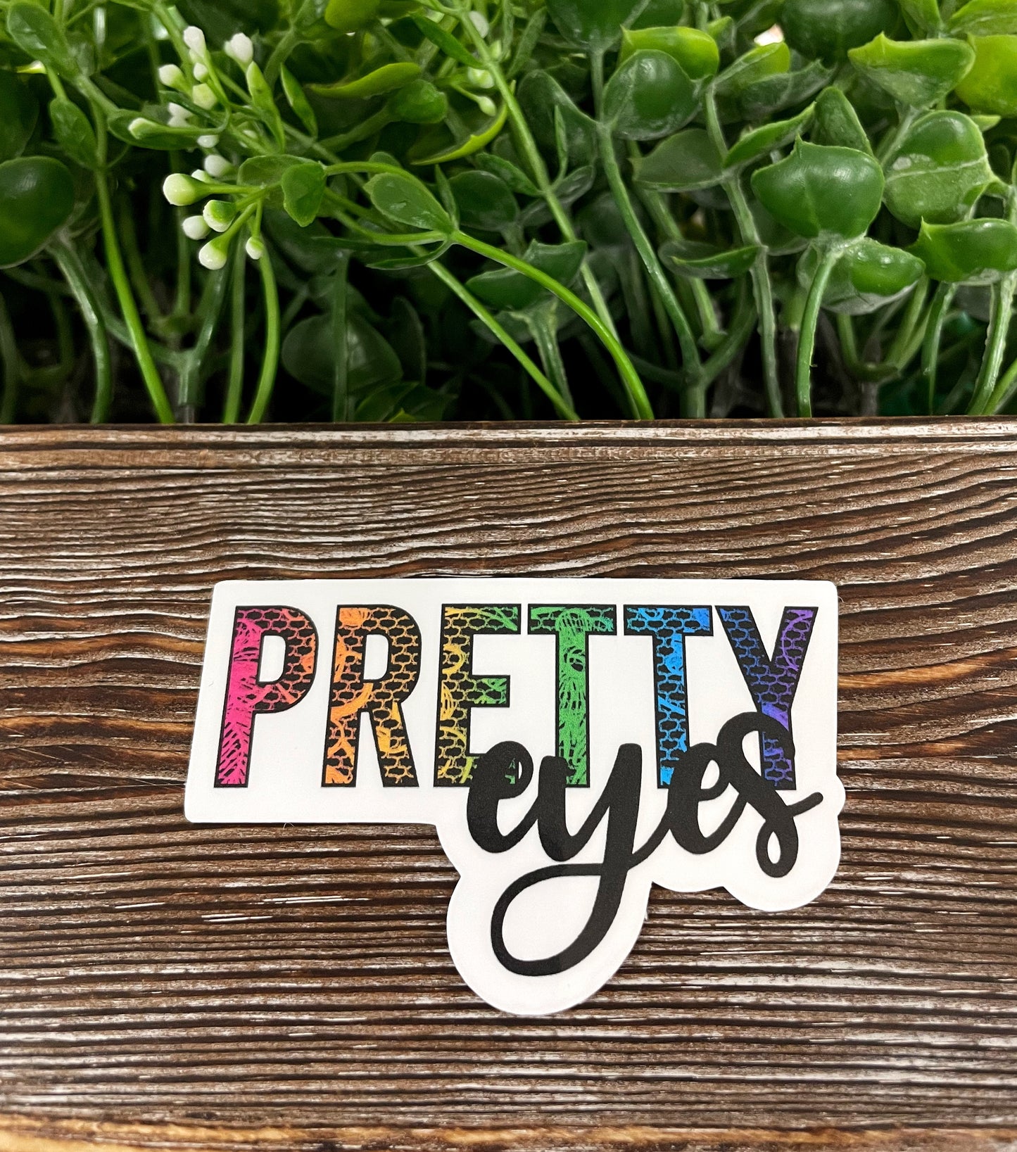 Pretty Eyes Bold Colors, Die Cut Vinyl Sticker, , Boho Fun, Water Resistant |Sticker or Magnet