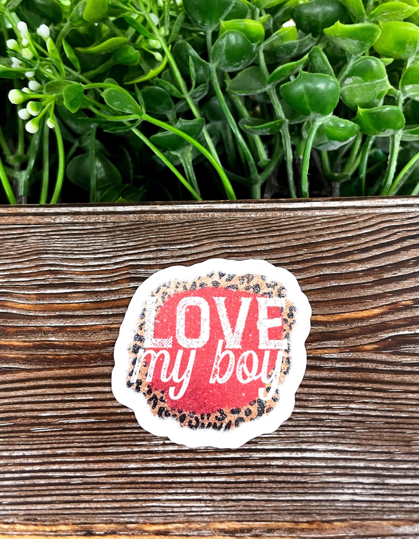 Love my Boy Cheetah Print, Die Cut Vinyl Sticker, , Boho Fun, Water Resistant |Sticker or Magnet