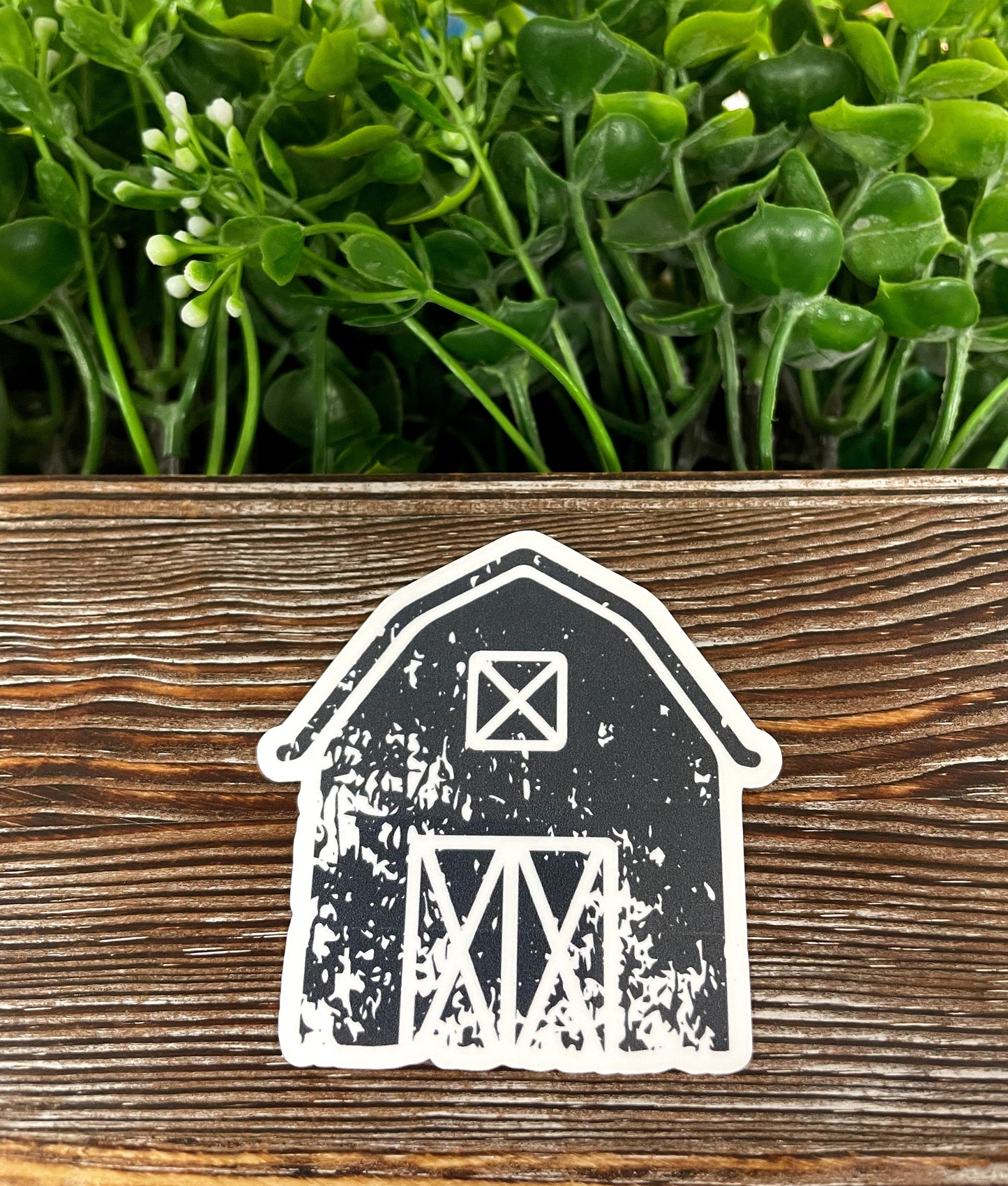 Distressed Farm Barn, Die Cut Vinyl Sticker, , Boho Fun, Water Resistant |Sticker or Magnet