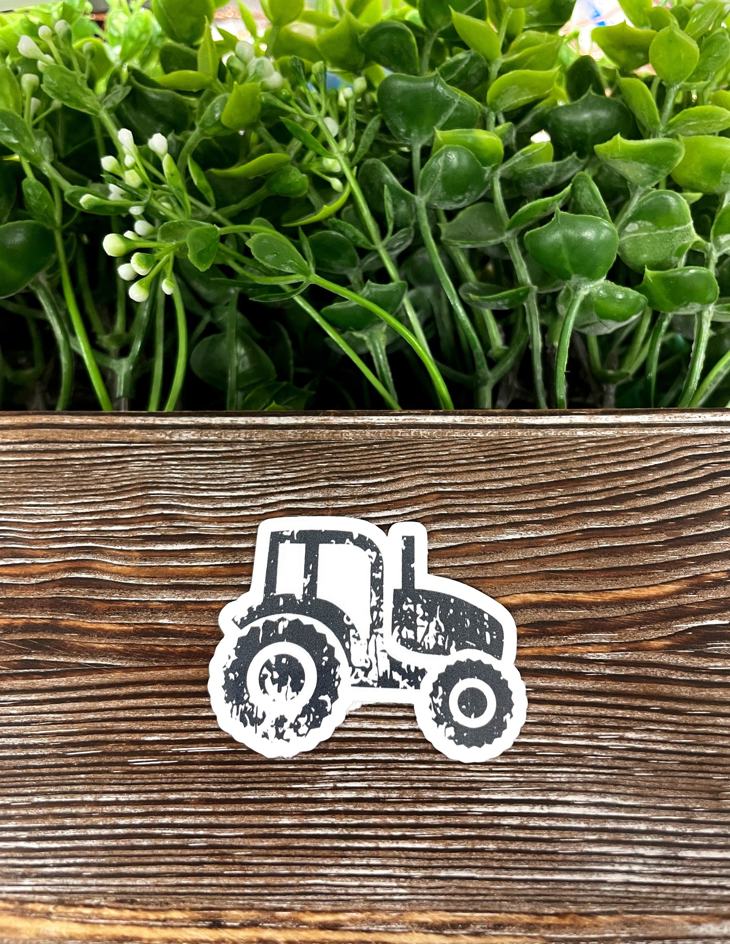 Distressed Farm Tractor, Die Cut Vinyl Sticker, , Boho Fun, Water Resistant |Sticker or Magnet