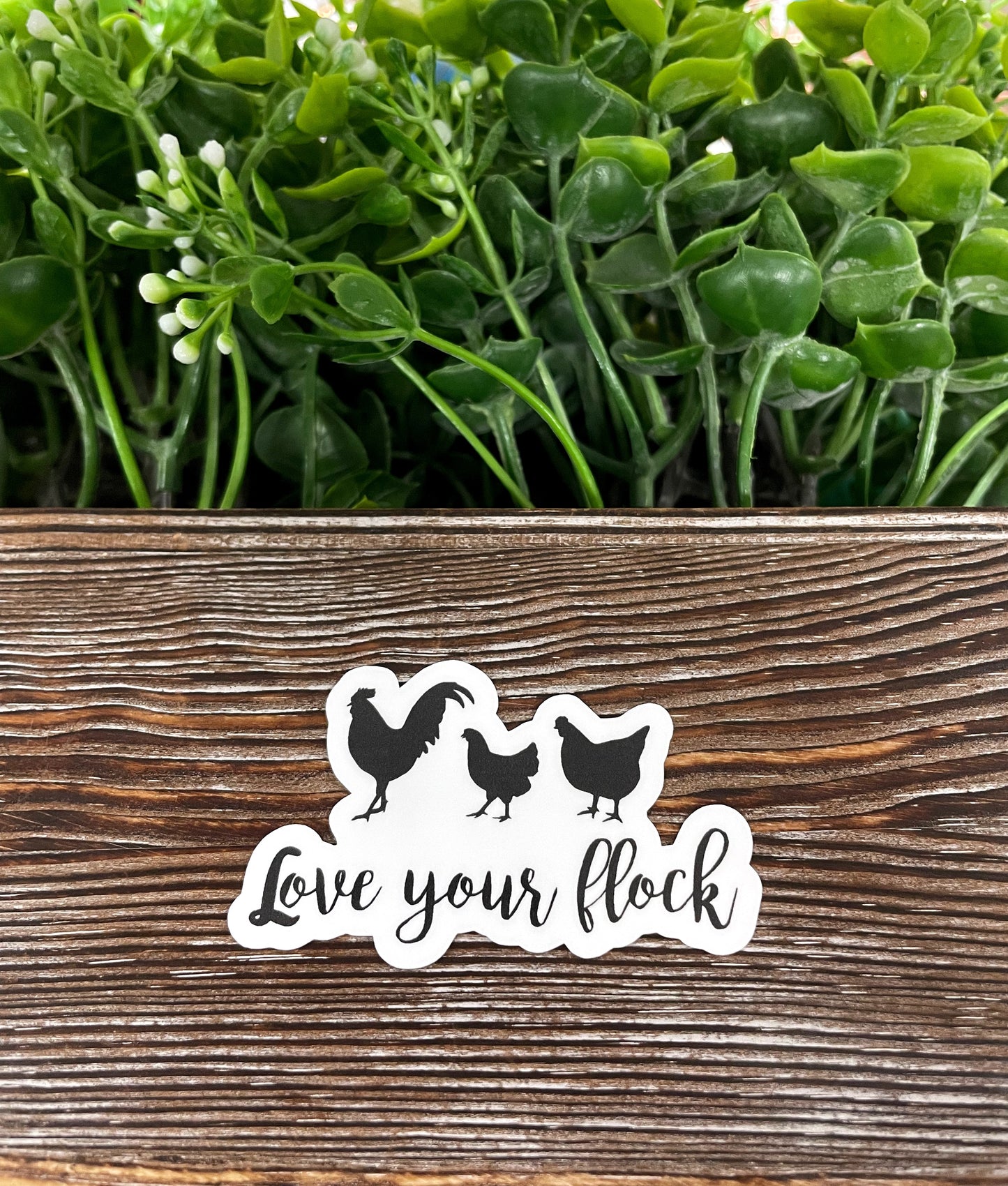 Love Your Flock, Die Cut Vinyl Sticker, , Boho Fun, Water Resistant |Sticker or Magnet