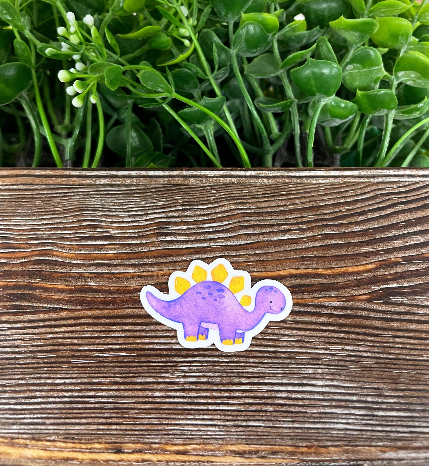 Purple Watercolor Dinosaur, Die Cut Vinyl Sticker, , Boho Fun, Water Resistant |Sticker or Magnet
