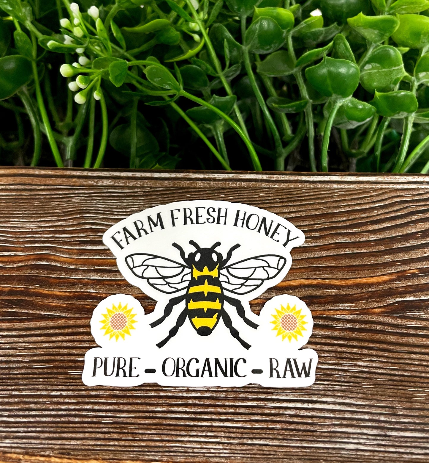 Farm Fresh Honey, Die Cut Vinyl Sticker, , Boho Fun, Water Resistant |Sticker or Magnet