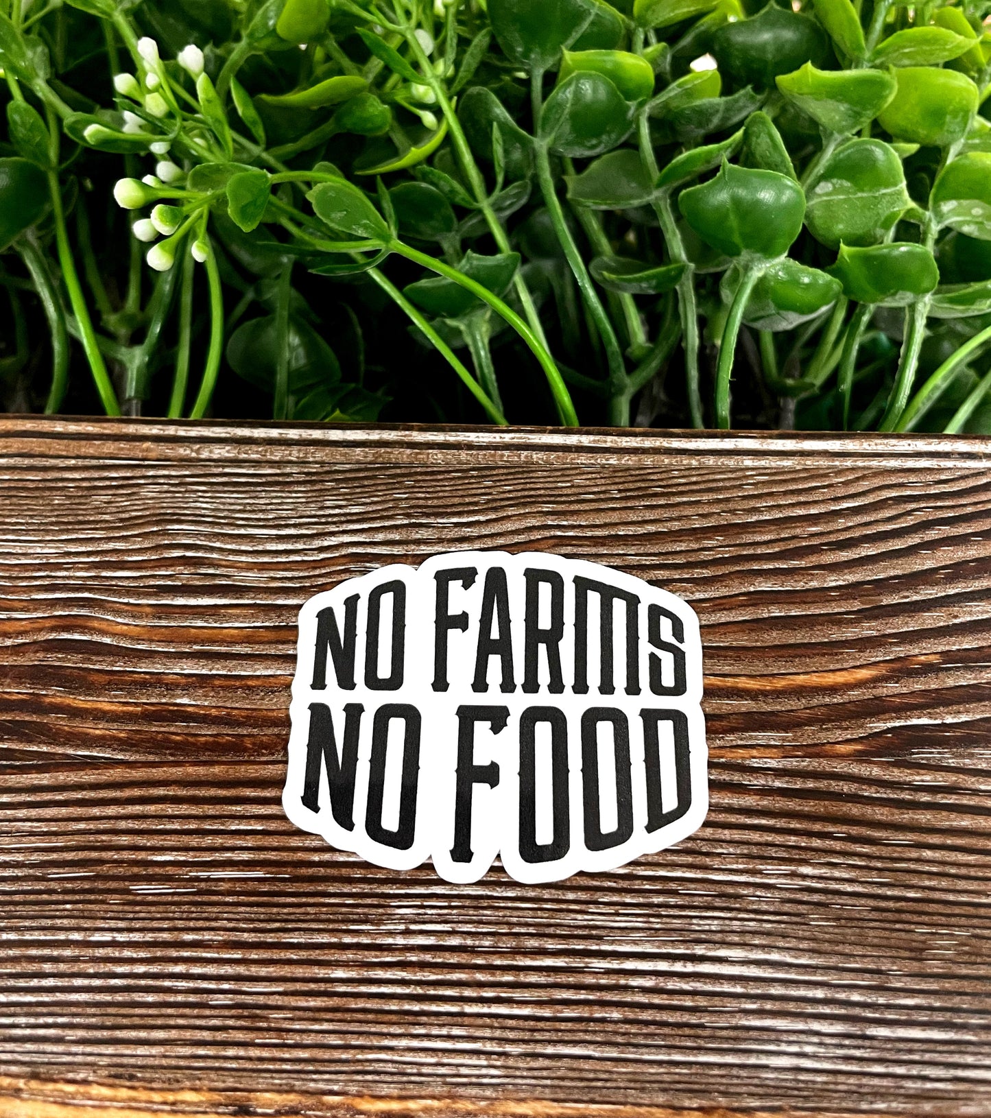 No Farms No Food, Die Cut Vinyl Sticker, , Boho Fun, Water Resistant |Sticker or Magnet