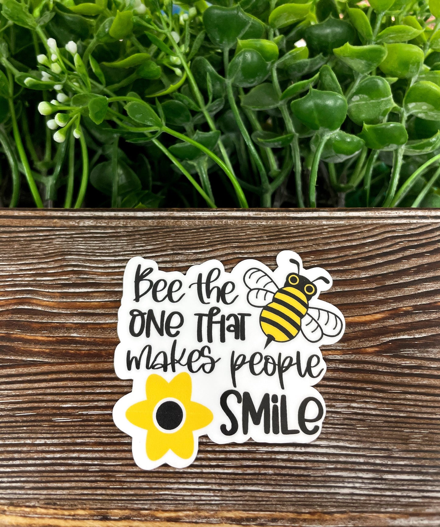 Bee the one that makes people smile, Die Cut Vinyl Sticker, , Boho Fun, Water Resistant, 90s Nostalgia |Sticker or Magnet