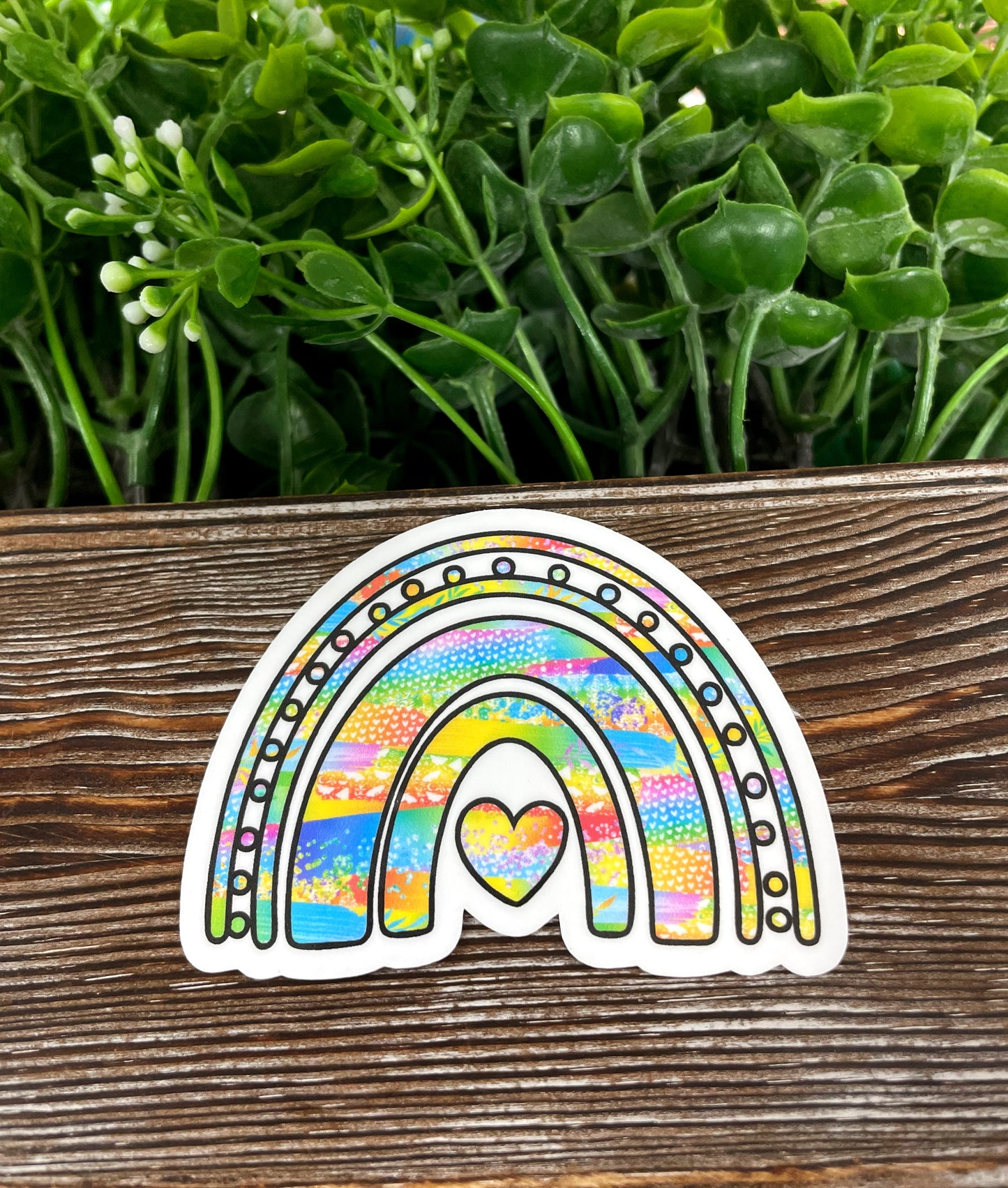 Colorful Rainbow, Die Cut Vinyl Sticker, , Boho Fun, Water Resistant, 90s Nostalgia |Sticker or Magnet