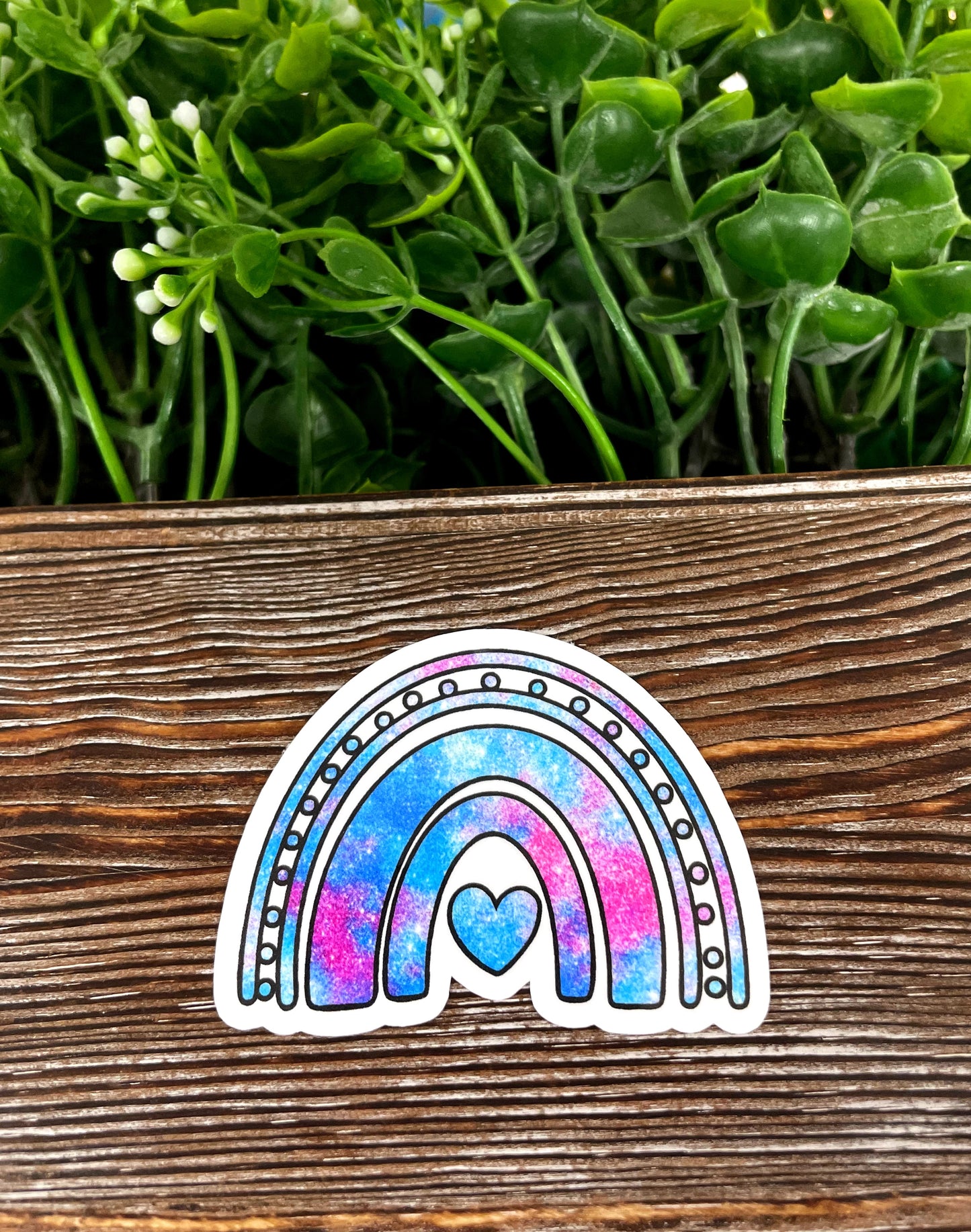 Purple and Blue Galaxy Rainbow, Die Cut Vinyl Sticker, , Boho Fun, Water Resistant |Sticker or Magnet