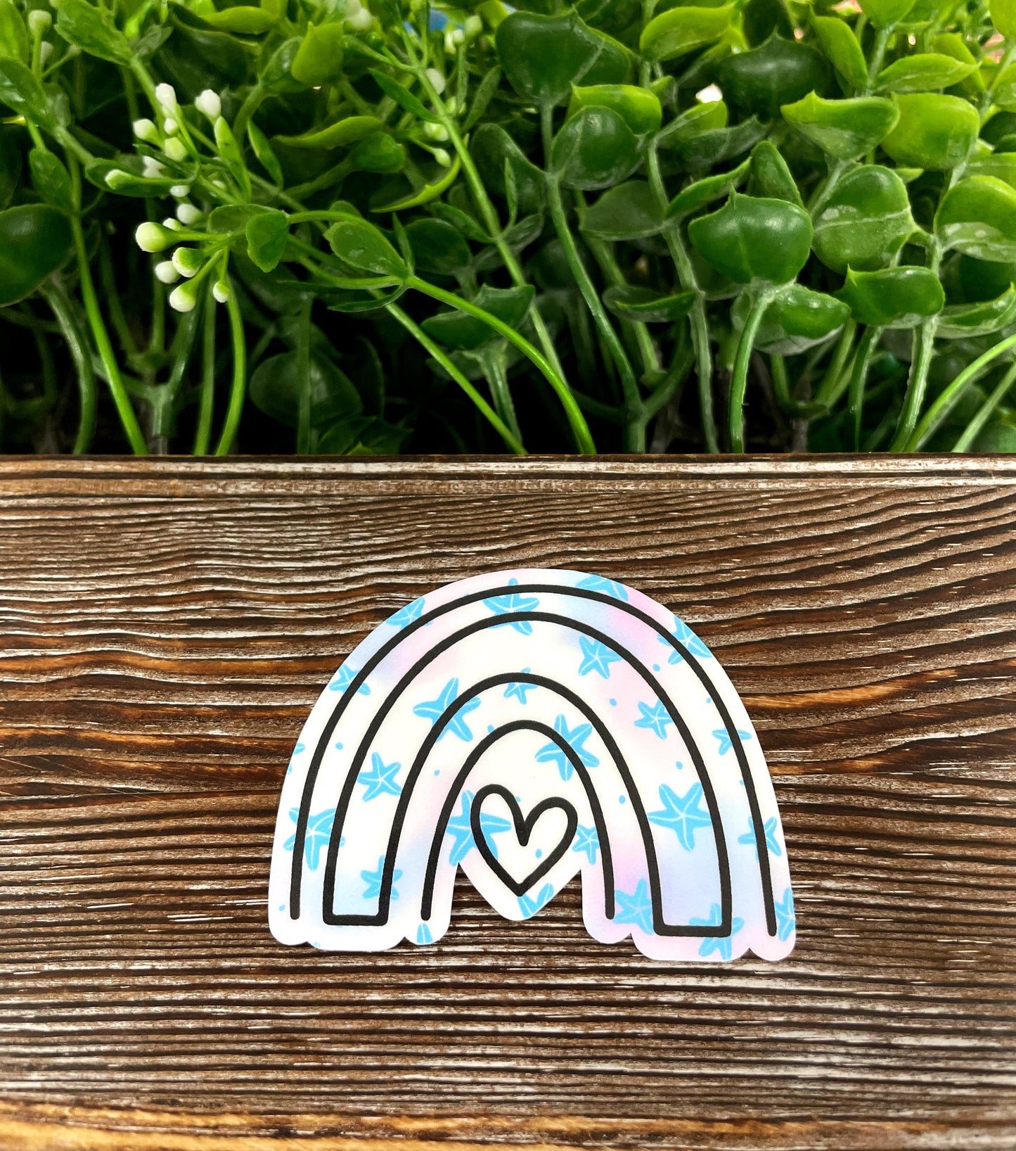 Cute Starfish Rainbow, Die Cut Vinyl Sticker, , Boho Fun, Water Resistant |Sticker or Magnet