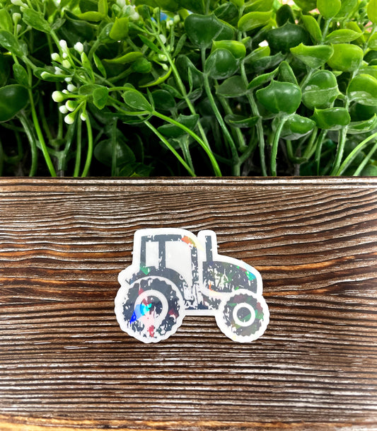 Distressed Tractor, Die Cut Vinyl Sticker, , Boho Fun, Water Resistant |Sticker or Magnet