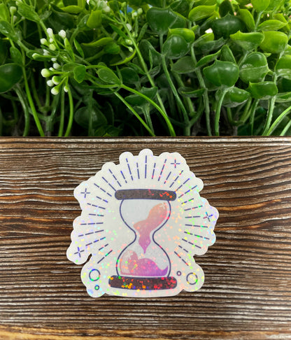 Sparkly Mystic Hourglass, Die Cut Vinyl Sticker, , Boho Fun, Water Resistant |Sticker or Magnet
