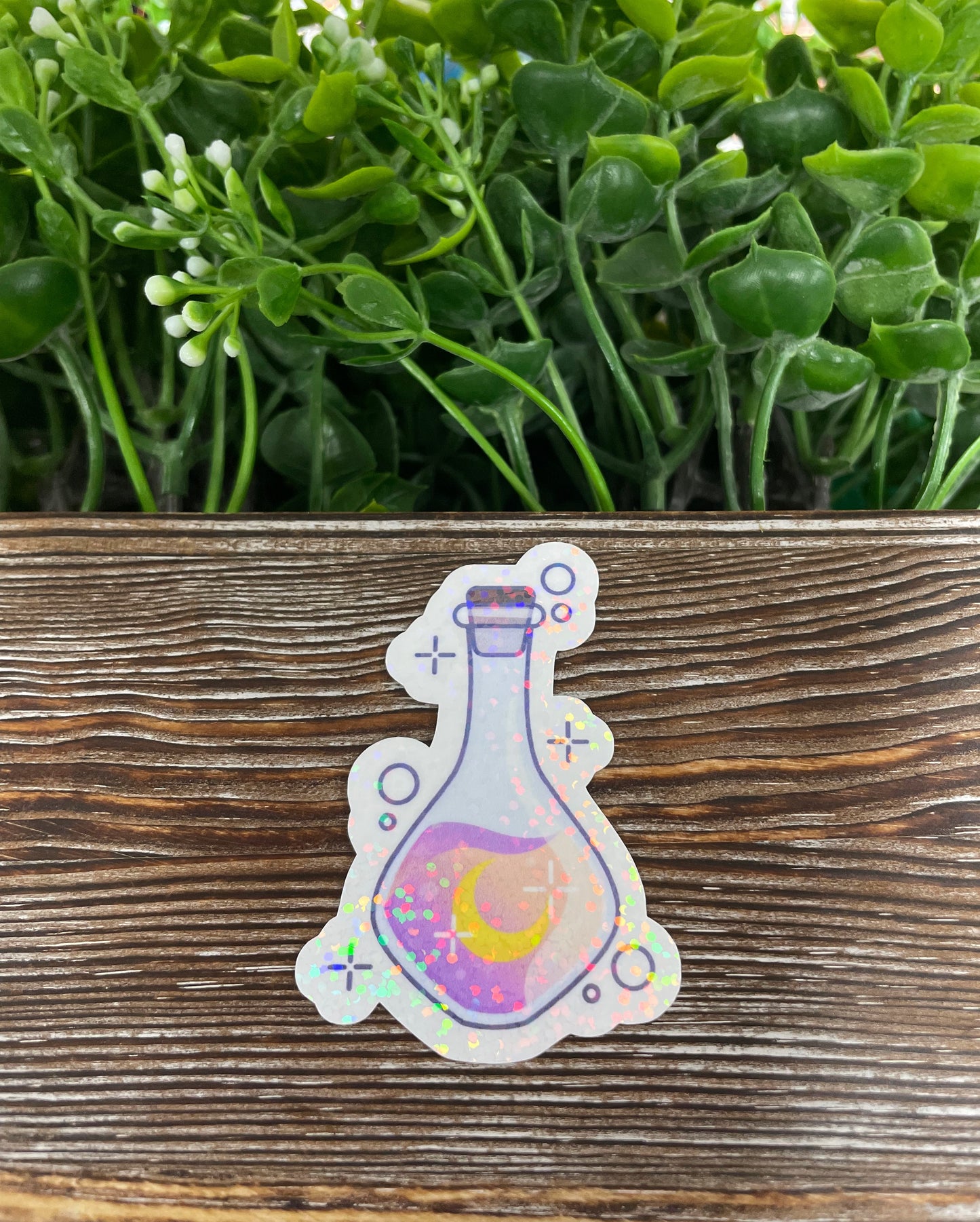 Purple Potion Bottle, Die Cut Vinyl Sticker, , Boho Fun, Water Resistant |Sticker or Magnet