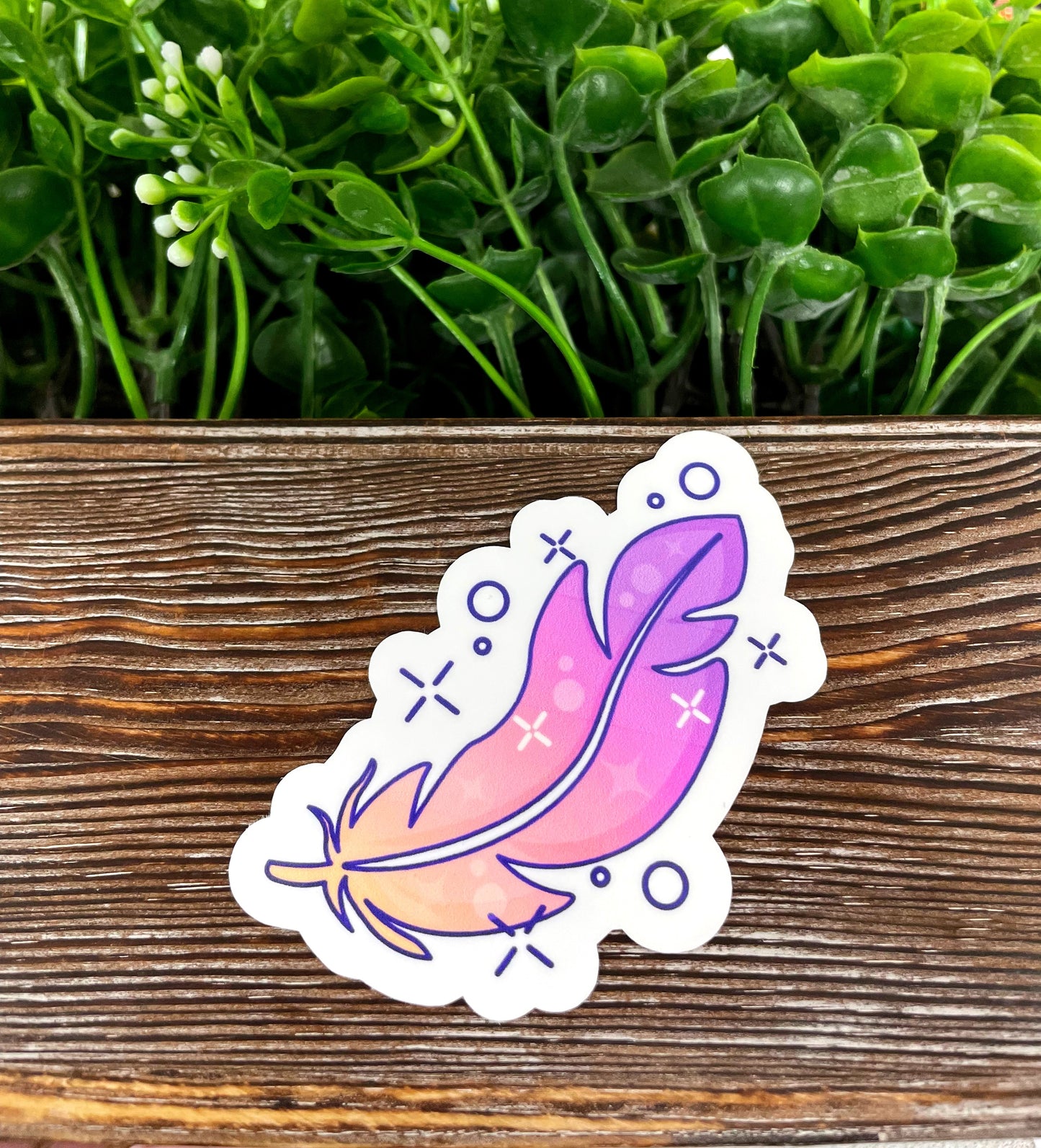 Magical Purple Feather Sticker |Sticker or Magnet