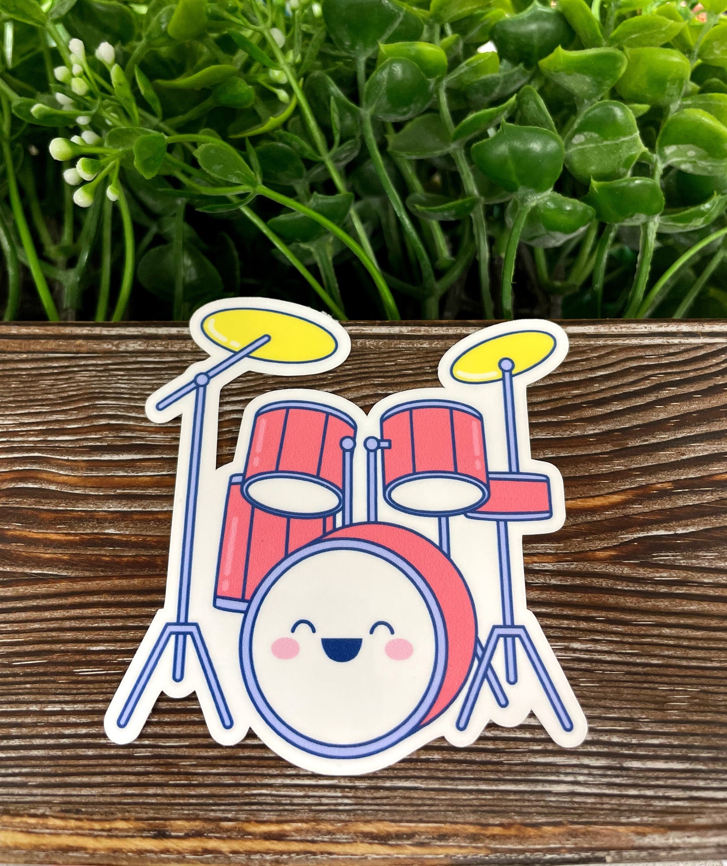Kawaii Music Instrument Sticker, Drums |Sticker or Magnet