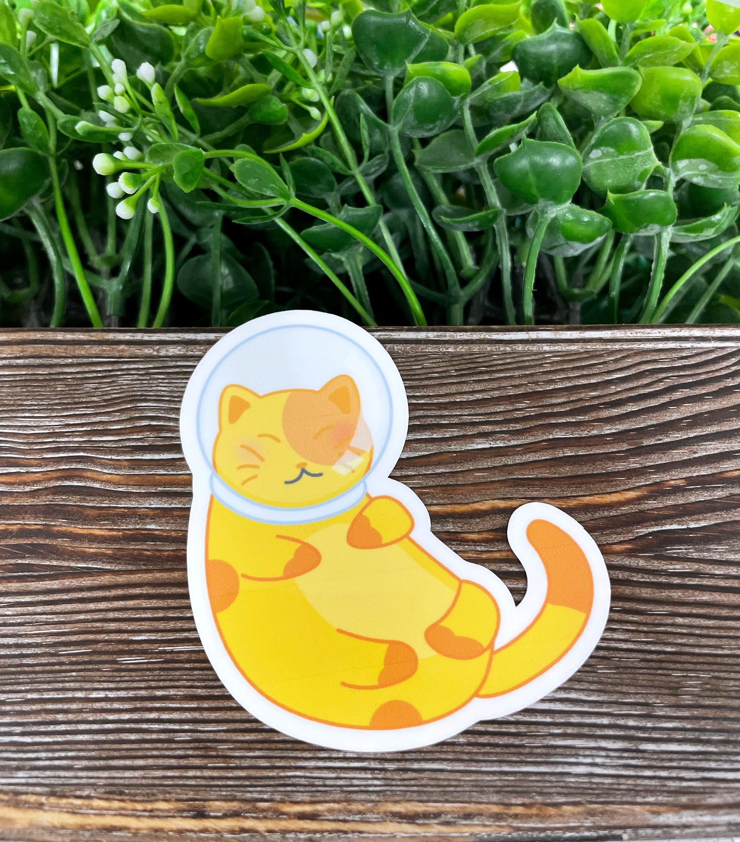 Orange Astronaut Cat Sticker |Sticker or Magnet