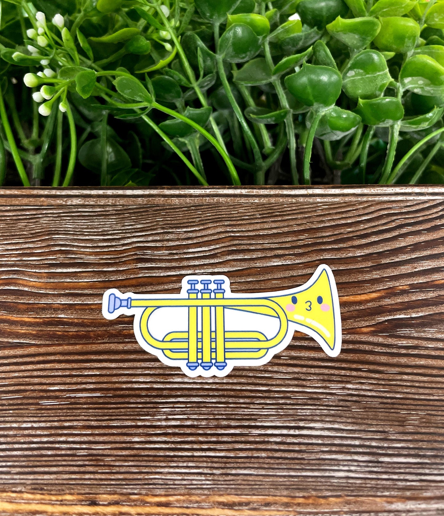 Kawaii Music Instrument Sticker, Trumpet |Sticker or Magnet