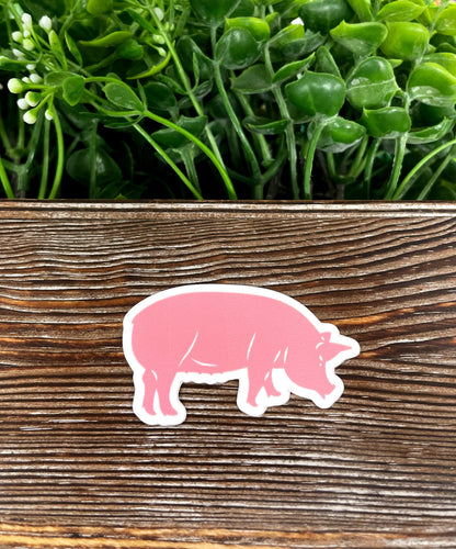 Large Pink Farm Pig Sticker |Sticker or Magnet