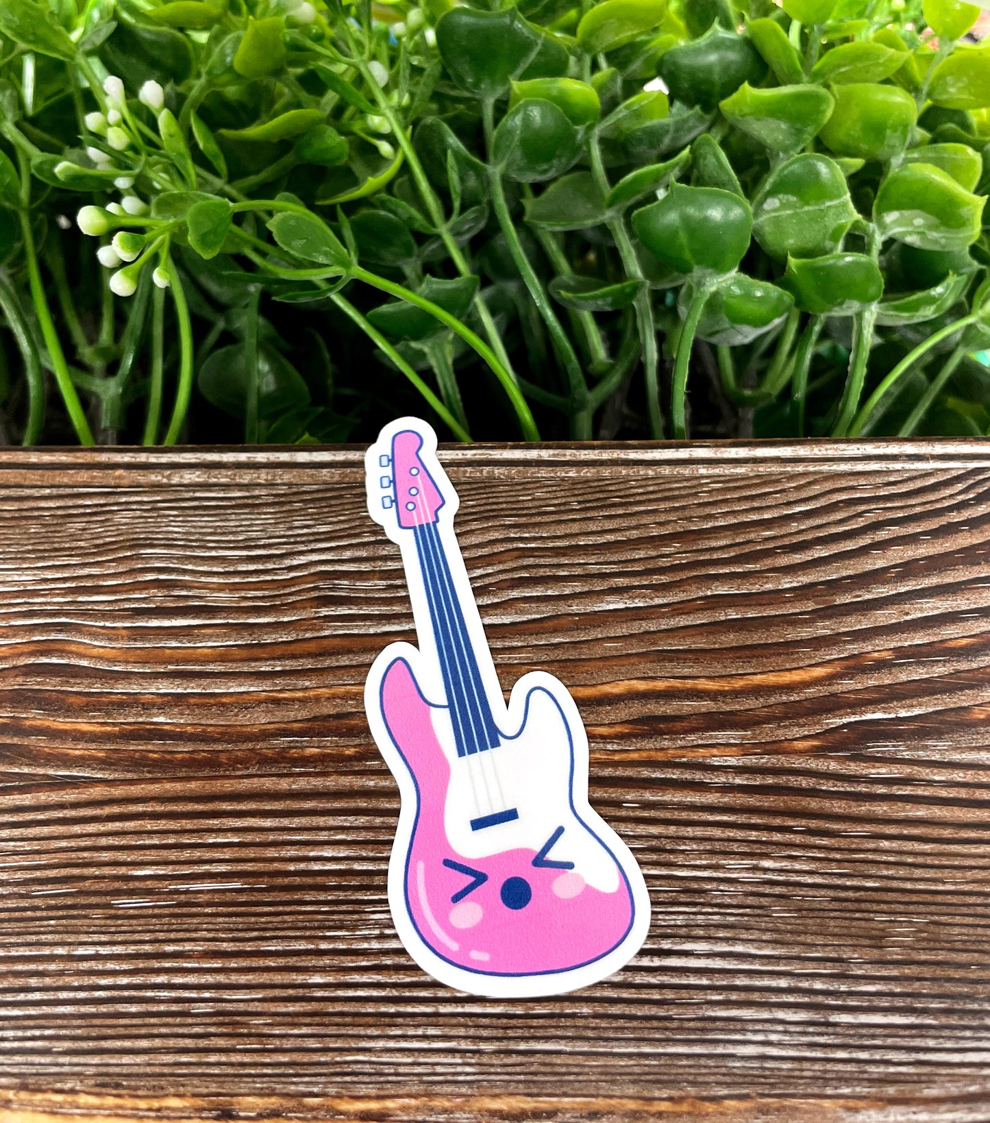 Kawaii Music Pink Guitar Sticker |Sticker or Magnet