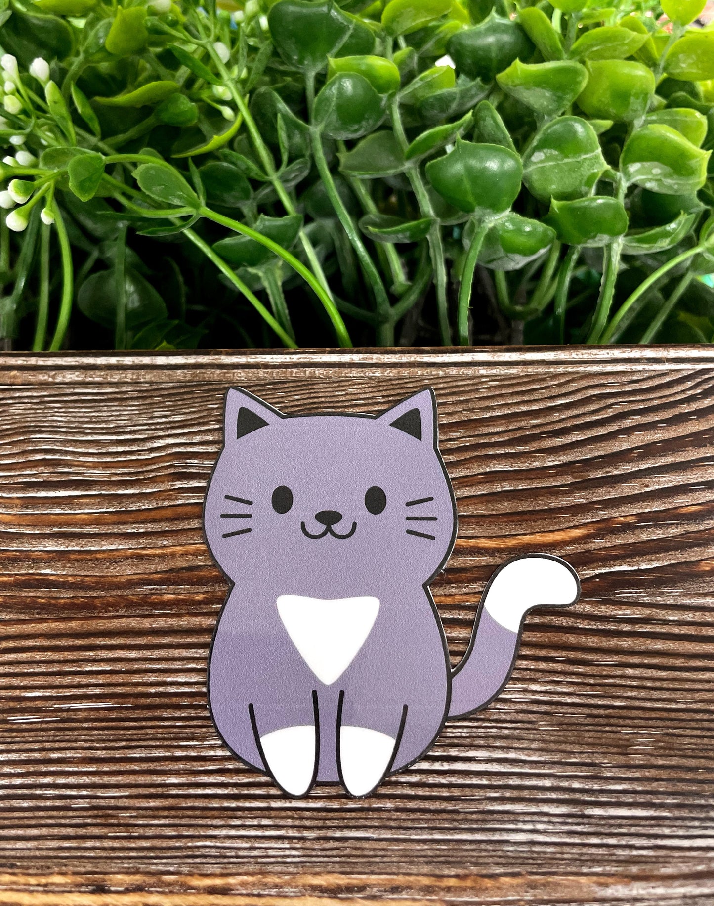 Cute Gray Cat Sticker |Sticker or Magnet