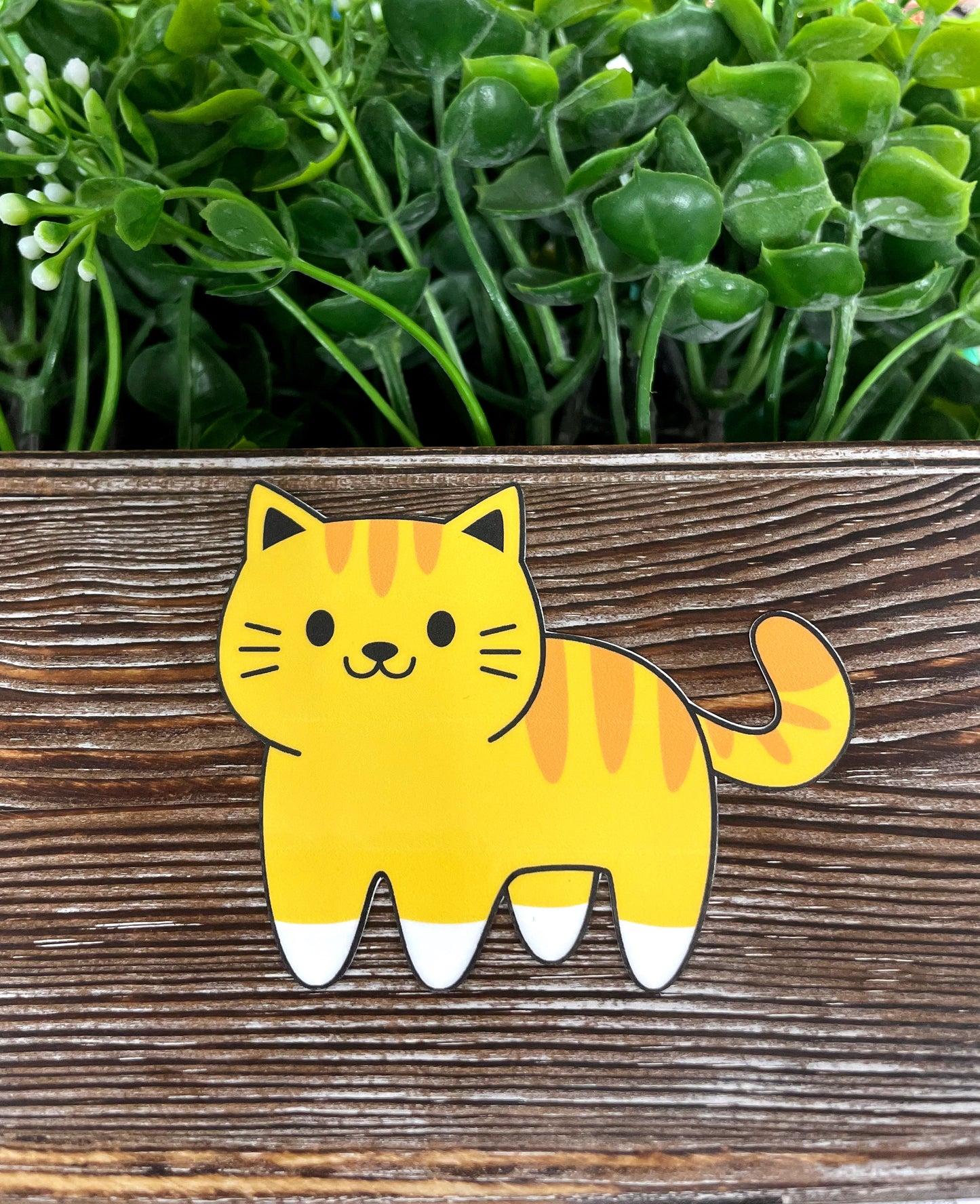Orange Striped Cat Sticker |Sticker or Magnet