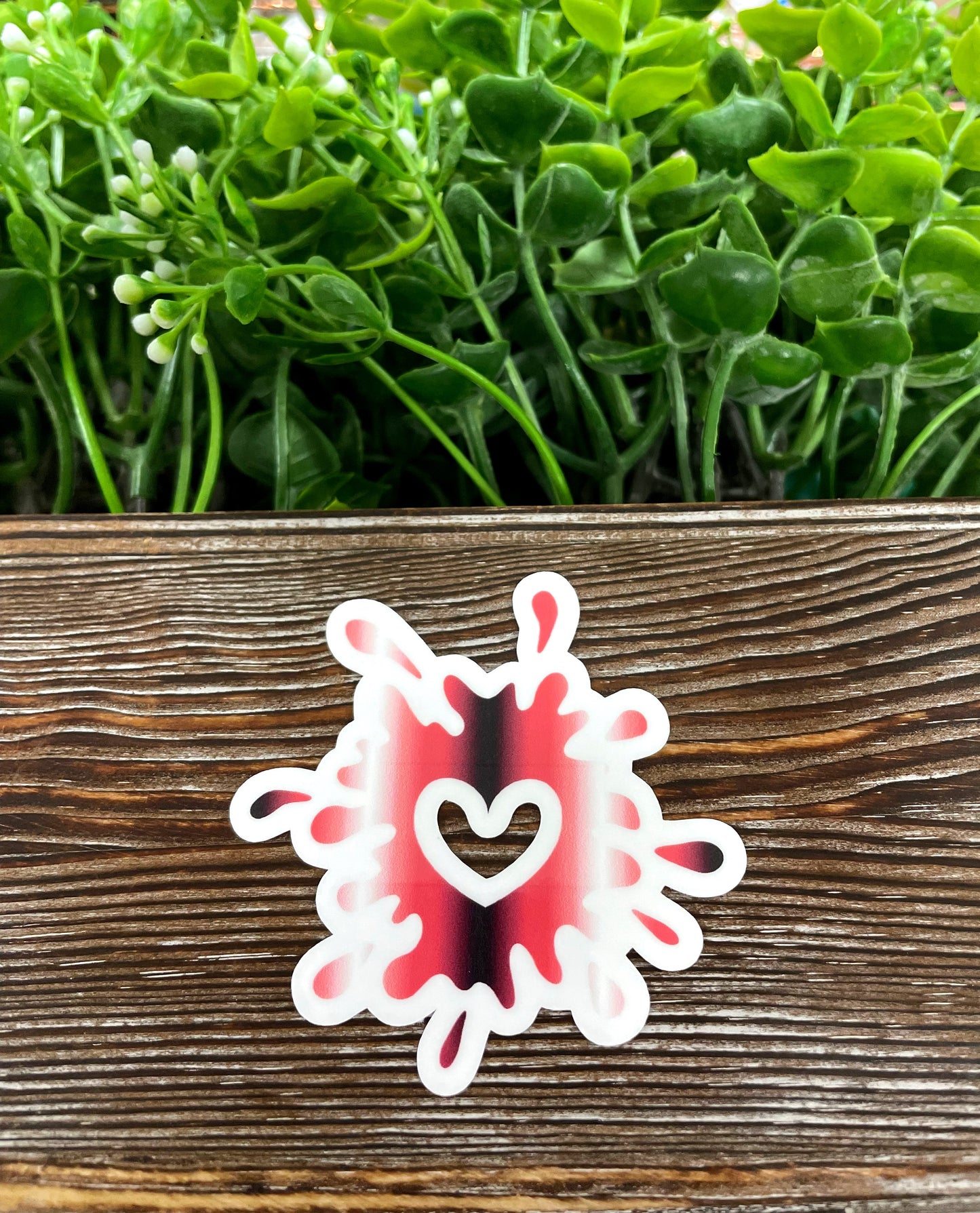 Blood Splatter Heart Sticker |Sticker or Magnet