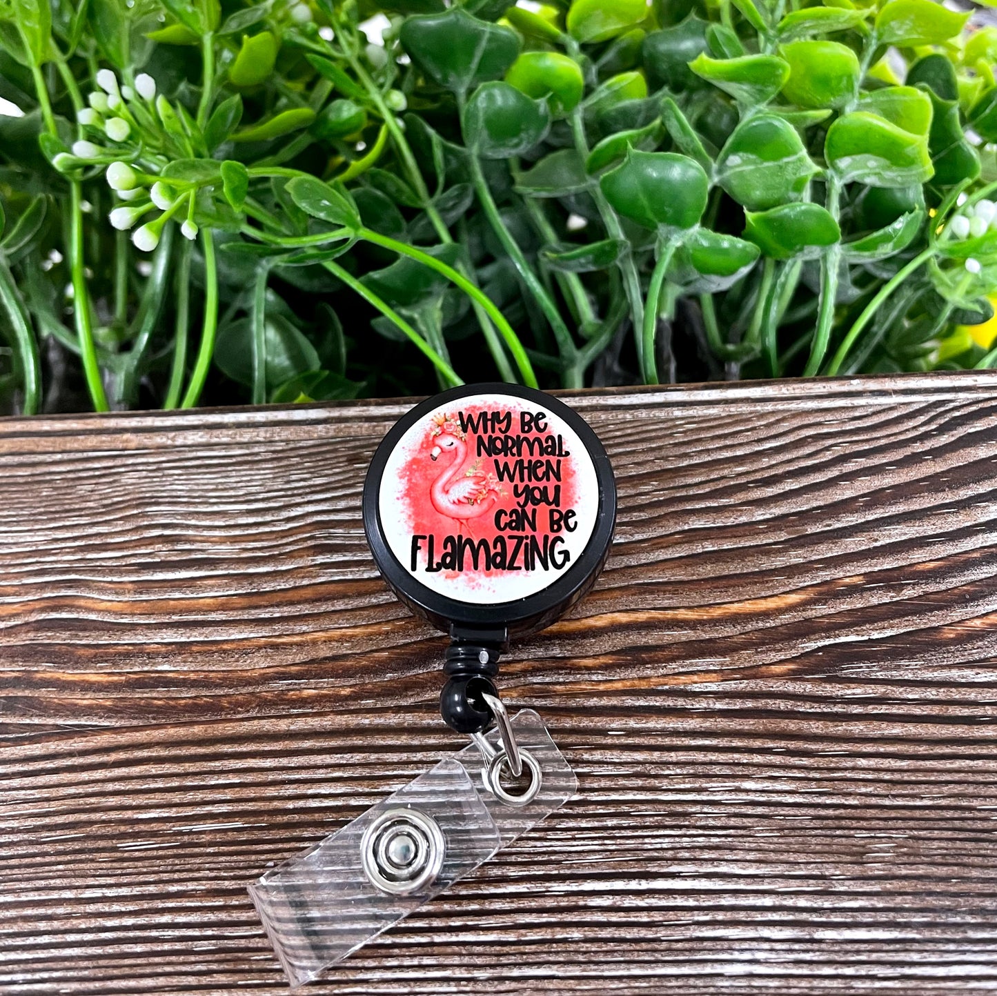 Why be Normal When you can be Flamazing, Retractable Badge Reel, , Boho  Fun, Sublimation Lanyard Holder