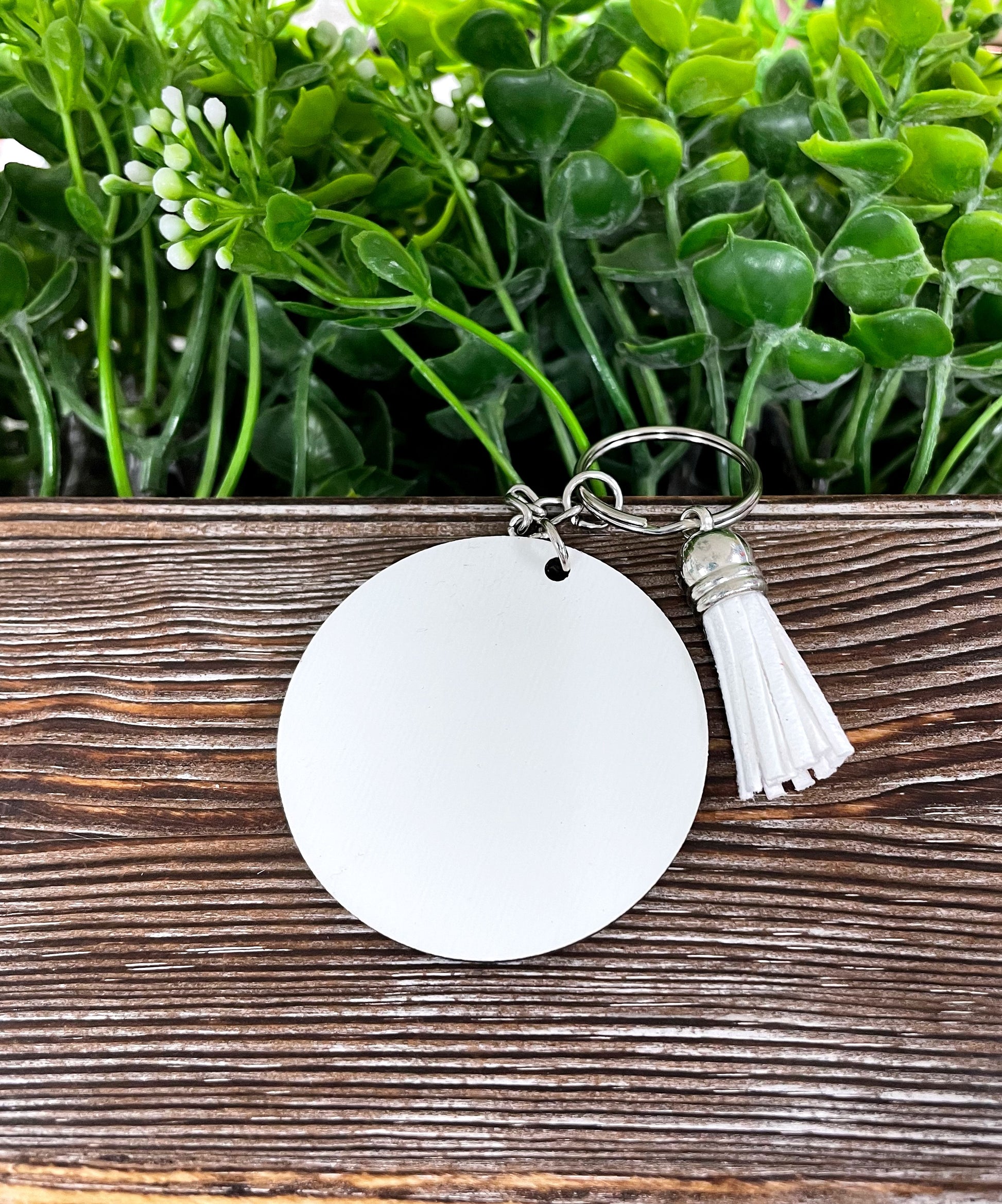 Nursing is a Work of Heart, MDF Round Keychain w/ Tassle, , Boho Fun, Sublimation - Handmade by Marlayna