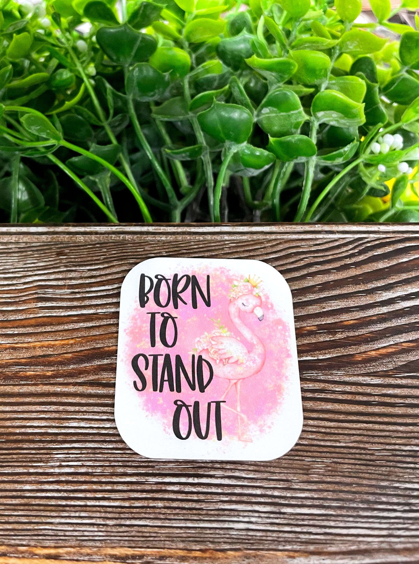 Born to Stand Out Flamingo, Die Cut Vinyl Sticker, , Boho Fun, Water Resistant |Sticker or Magnet