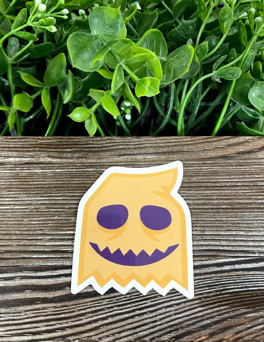 Pumpkin Costume, Die Cut Vinyl Sticker, Boho Fun, Water Resistant, Halloween Spooky Party Character |Sticker or Magnet