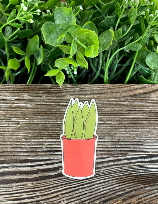 Plants in a Red Pot, Die Cut Vinyl Sticker, Boho Fun, Water Resistant, Aloe Vera Succulents |Sticker or Magnet