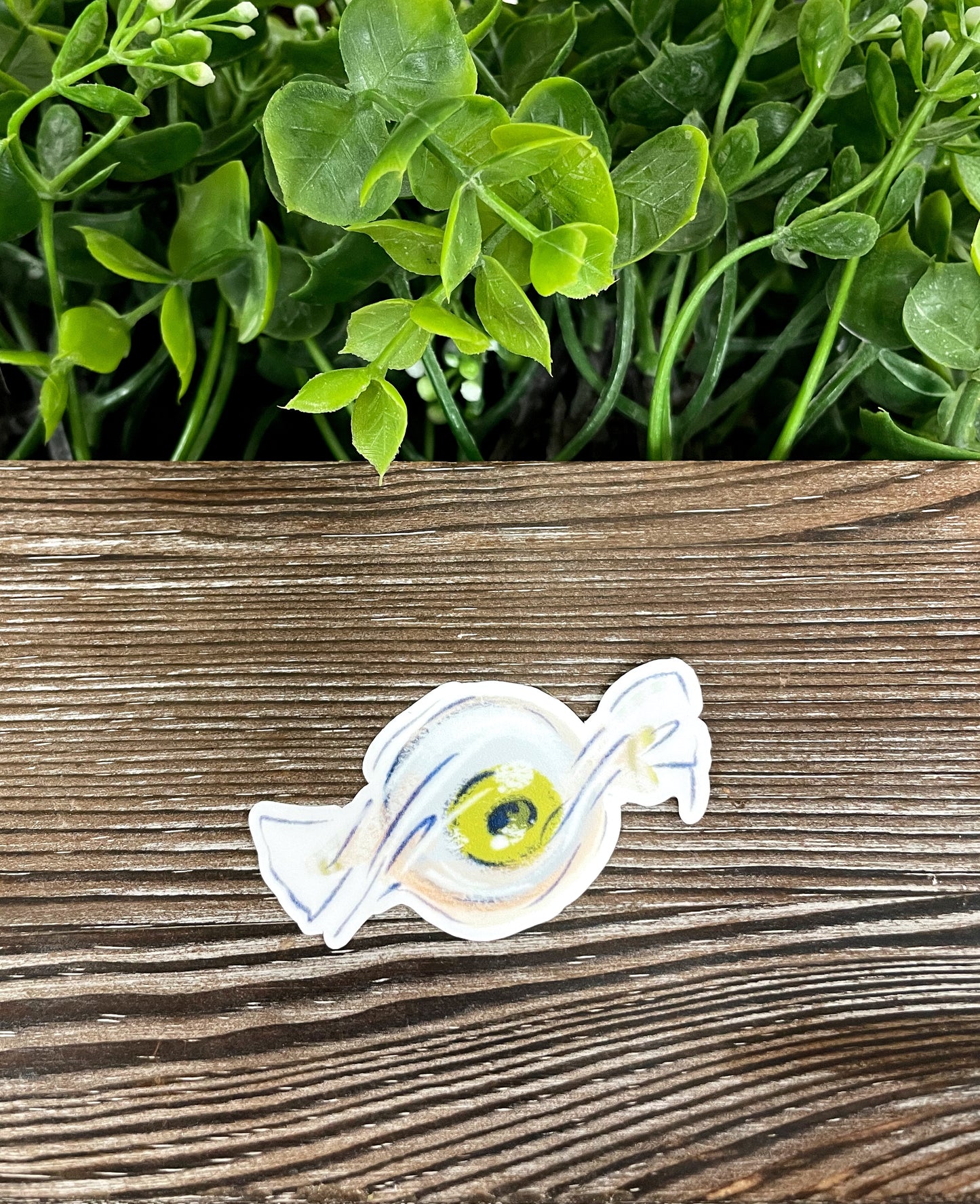 Eyeball Candy Wrapper, Die Cut Vinyl Sticker, Boho Fun, Water Resistant, Spooky Halloween, Gothic Wedding |Sticker or Magnet
