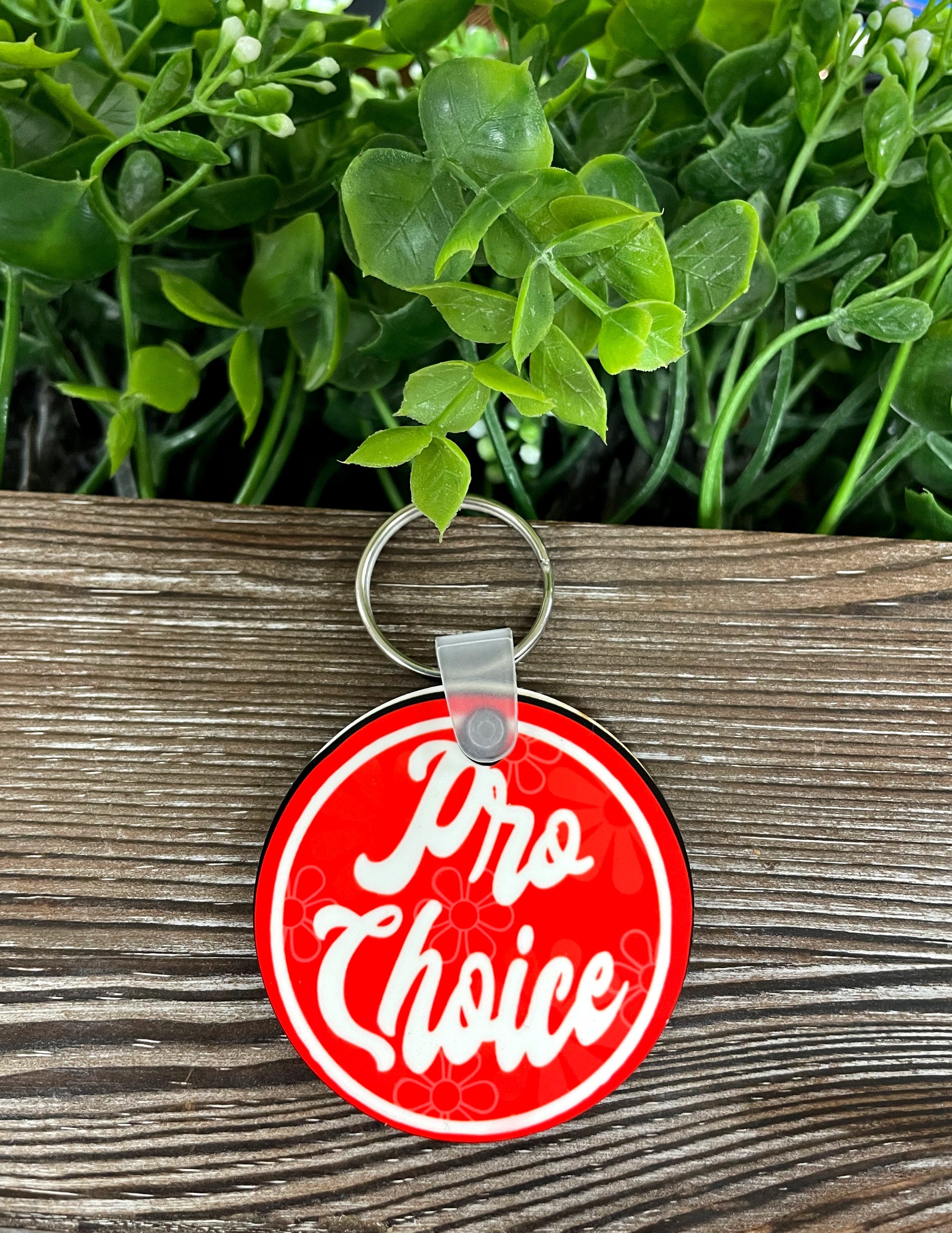 Pro Choice, MDF Round Keychain, , Boho Fun, Human Rights Equality Women Support - Handmade by Marlayna
