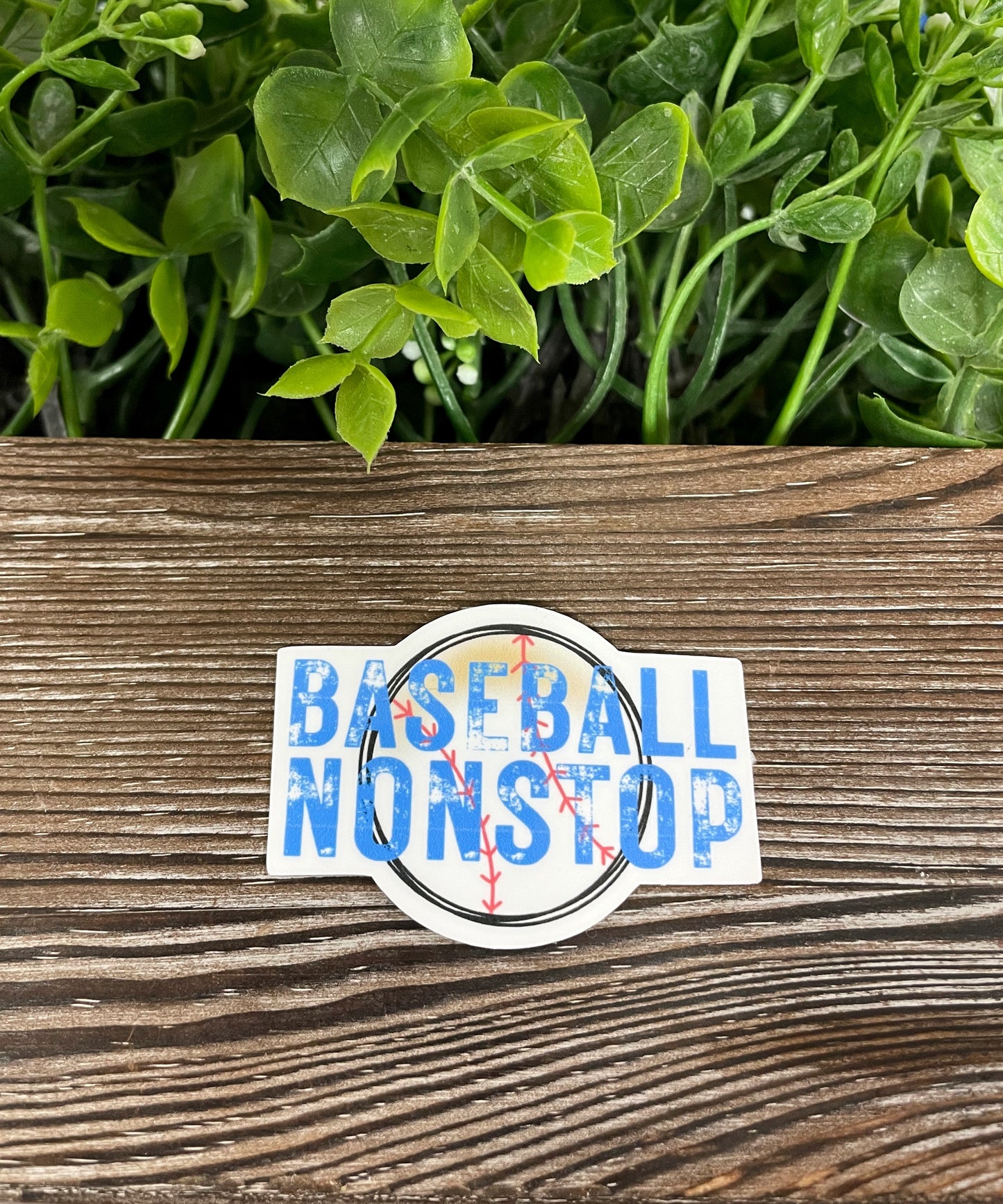 Baseball Nonstop, Die Cut Vinyl Sticker, Boho Fun, Water Resistant, Baseball Softball, Sports Mom, Base Plate |Sticker or Magnet