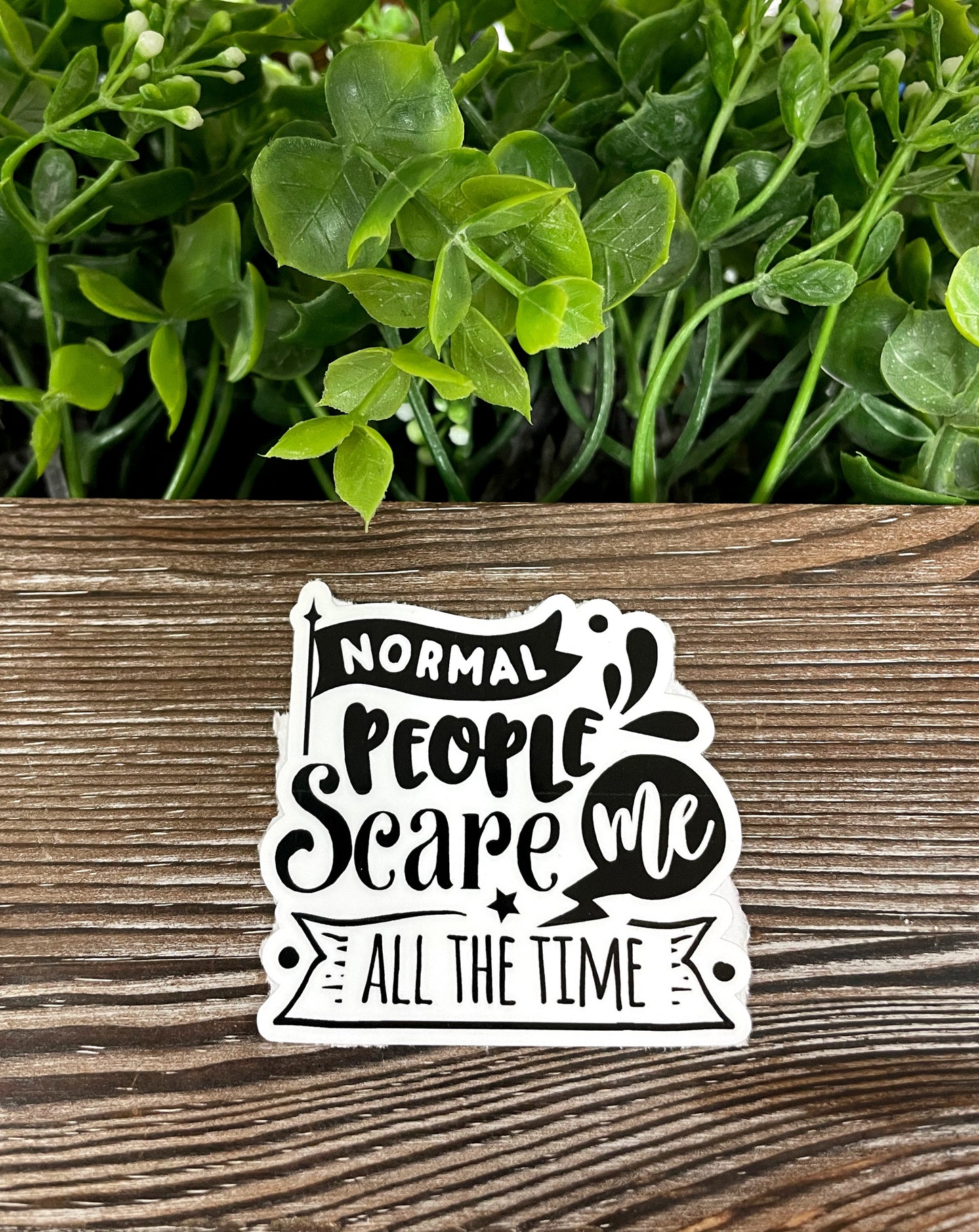 Normal People Scare Me All the Time Sticker |Sticker or Magnet