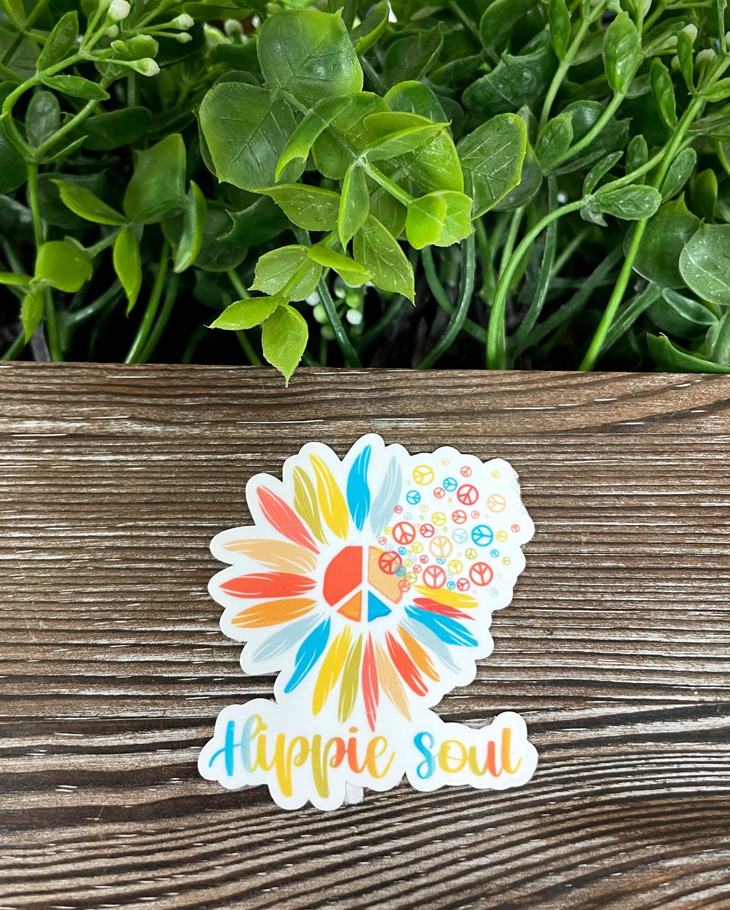 Hippie Sticker, Laptop Sticker, Flowers Peace Sign Decal, Bohemian Chic Style, Flower Power Sticker |Sticker or Magnet