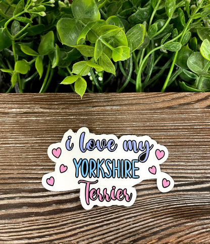 Yorkshire Terrier Sticker, Die Cut Vinyl Sticker, Boho Fun, Water Resistant, Dog Mom Animal Lover, Pet Breed |Sticker or Magnet