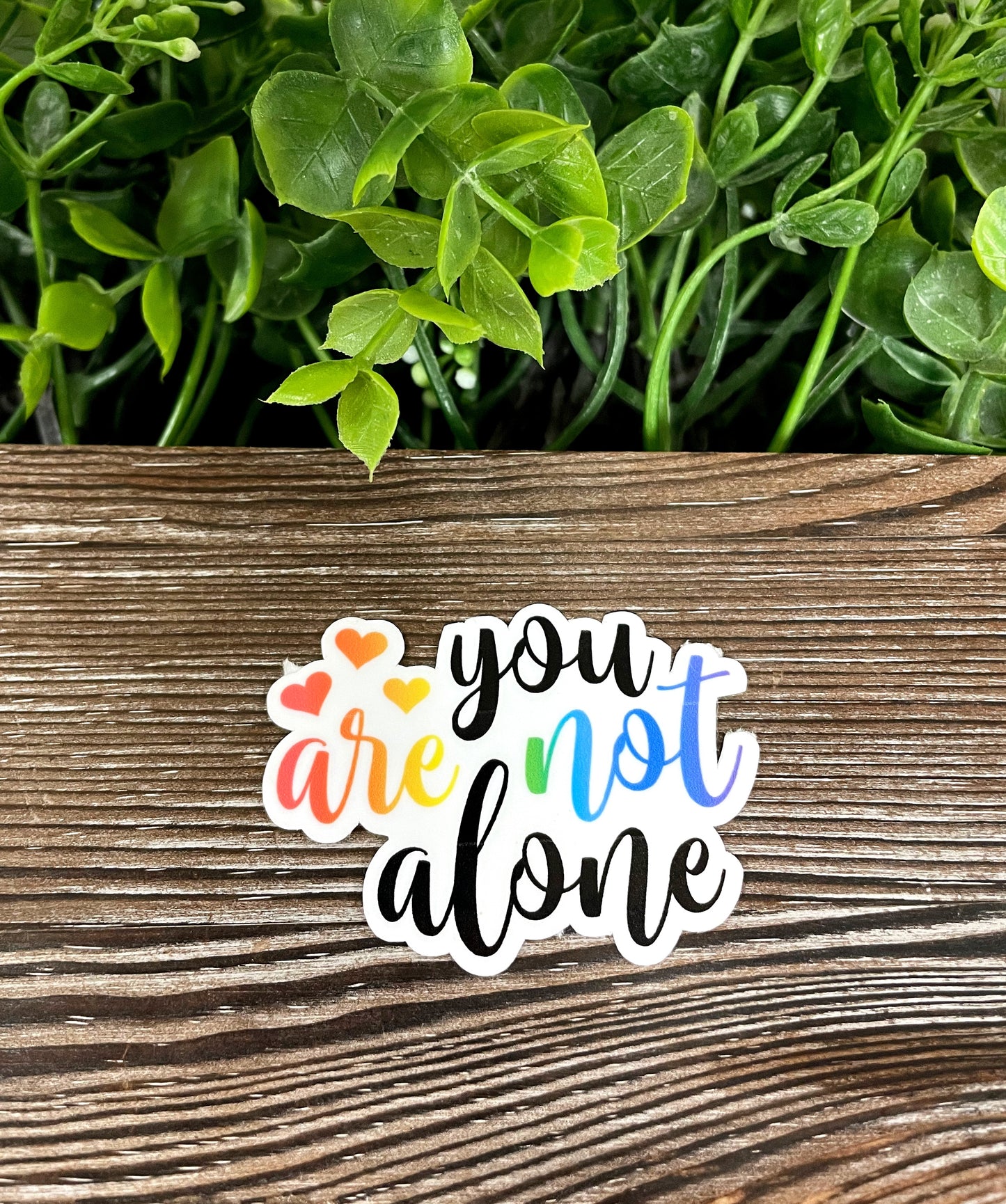 You Are Not Alone, Die Cut Vinyl Sticker, Boho Fun, Water Resistant, Human Rights Equality Women Support, Neurodivergent ADHD |Sticker or Magnet