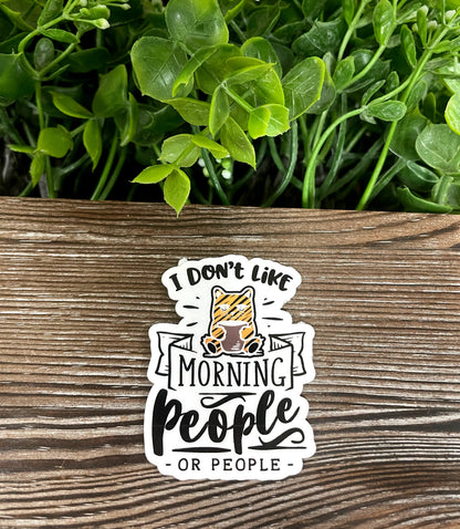 Social Anxiety Sticker, Die Cut Vinyl Sticker, Boho Fun, Water Resistant, Snarky Sarcasm Witty Quote, Funny Saying, Striped Cat |Sticker or Magnet