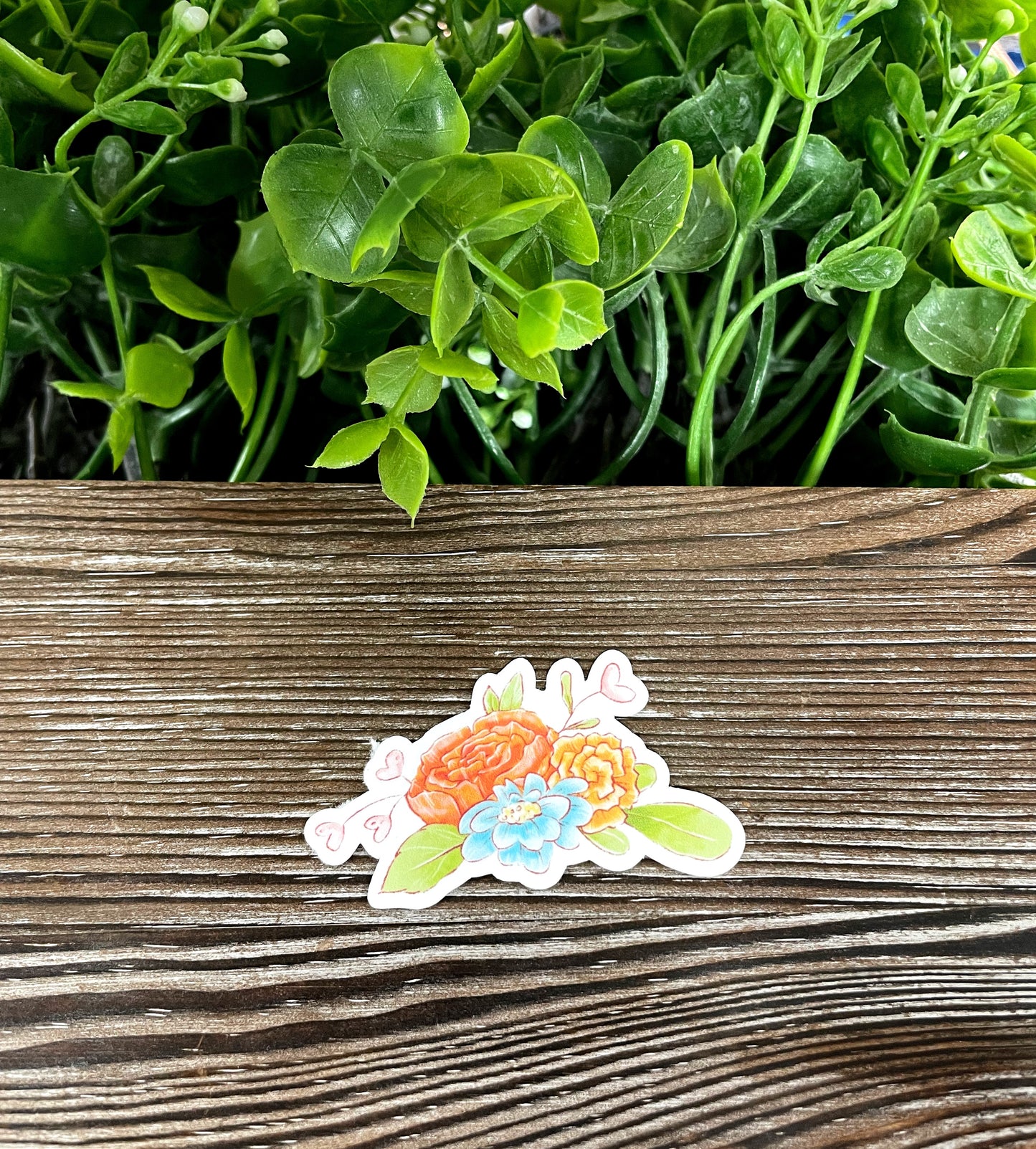 Watercolor Flower Arrangement, Die Cut Vinyl Sticker, Boho Fun, Water Resistant, Sketchy Drawn Multi Color |Sticker or Magnet