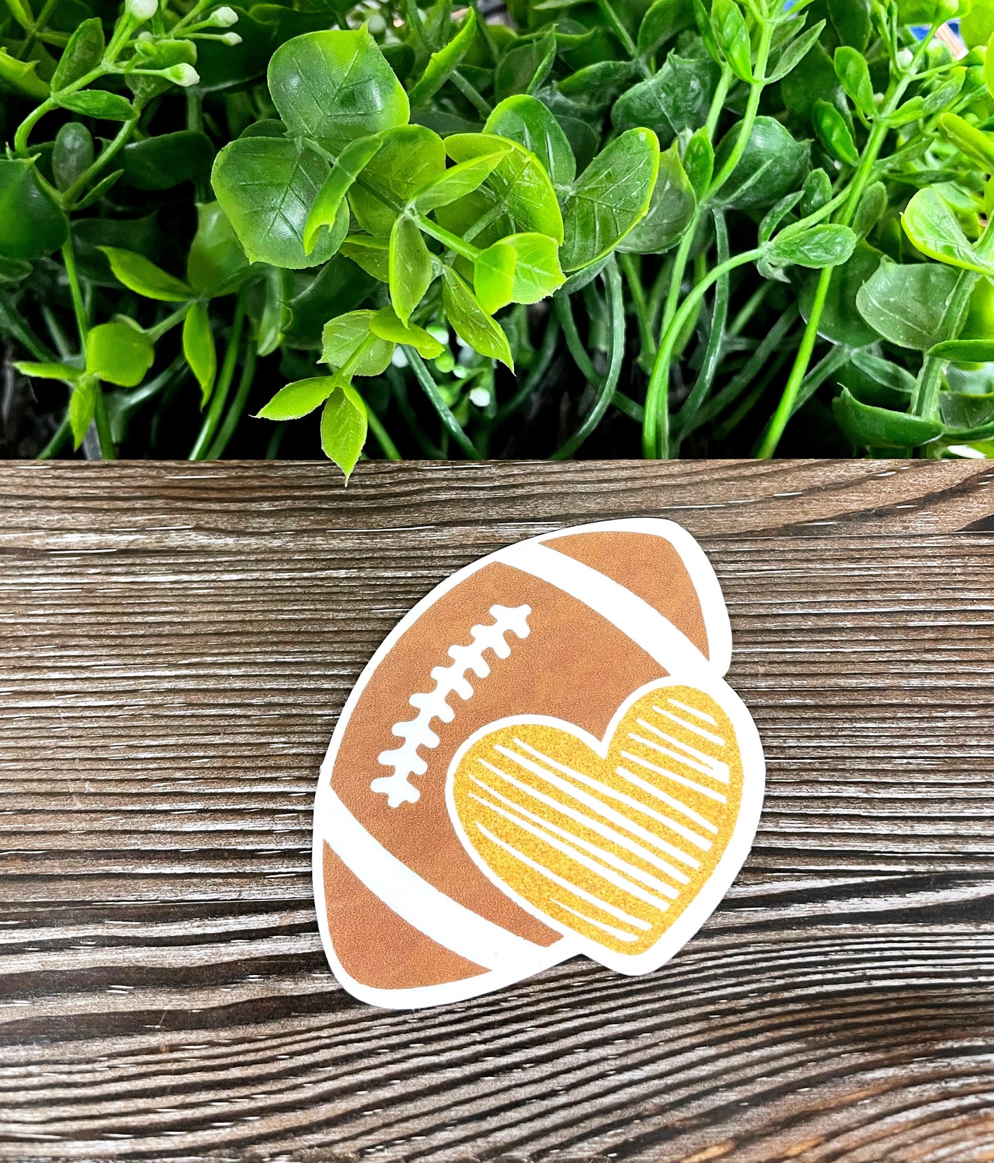 Football and Heart Sticker |Sticker or Magnet