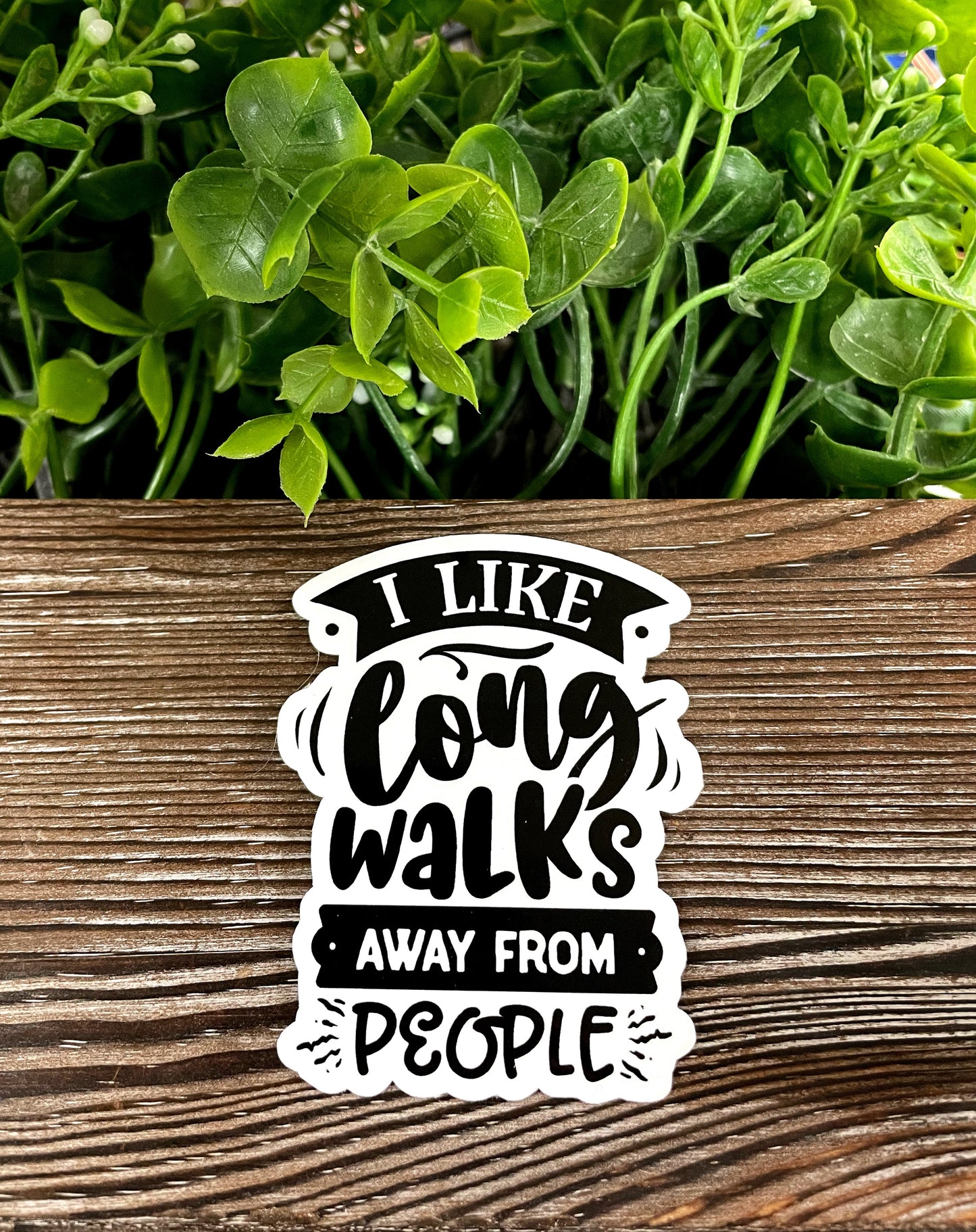 I Like Long Walks Away From People, Die Cut Vinyl Sticker, Boho Fun, Water Resistant, Snarky Sarcasm Witty Quote, Funny Saying |Sticker or Magnet