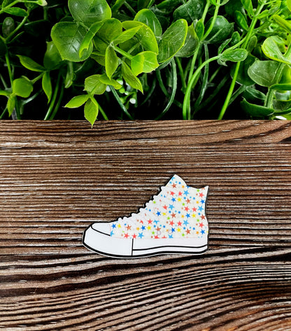 Multicolored Stars High Top Shoes Sticker |Sticker or Magnet